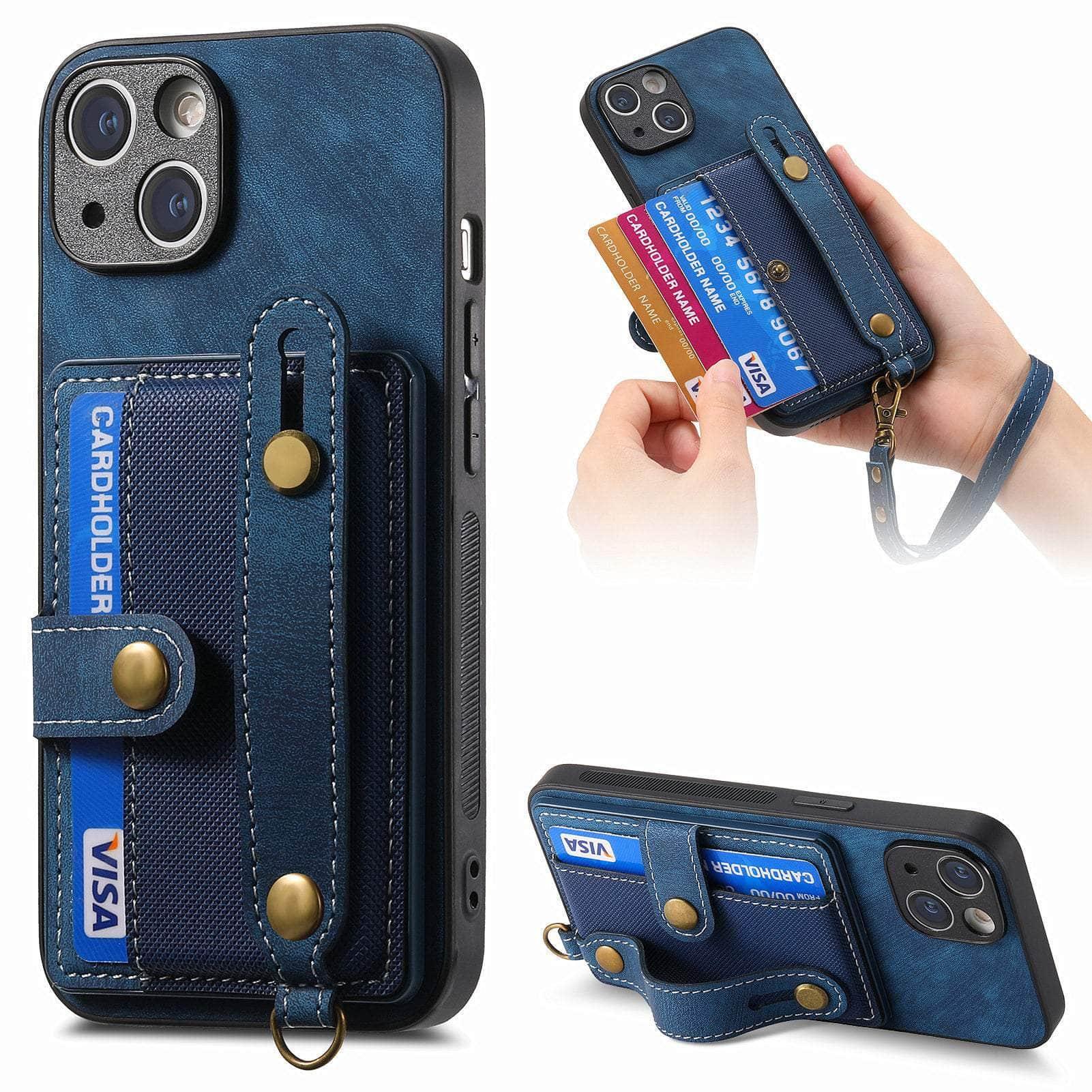 Vegan Leather iPhone 15 Wallet Case - Slim Protective Cover with Card Slots | Perfect for Everyday Use, Travel & Business (Rose Gold)