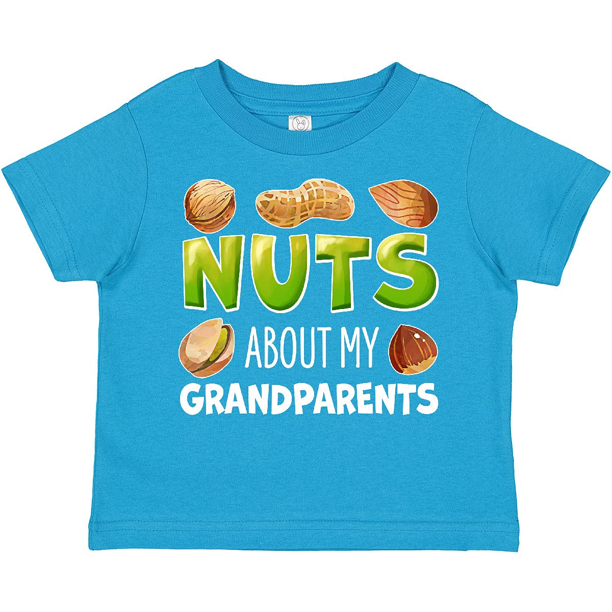 Inktastic Nuts About My Grandparents Peanut Almond Pistachio Toddler T-Shirt - Cute Casual Outfit for Family Gatherings & Grandparents Day