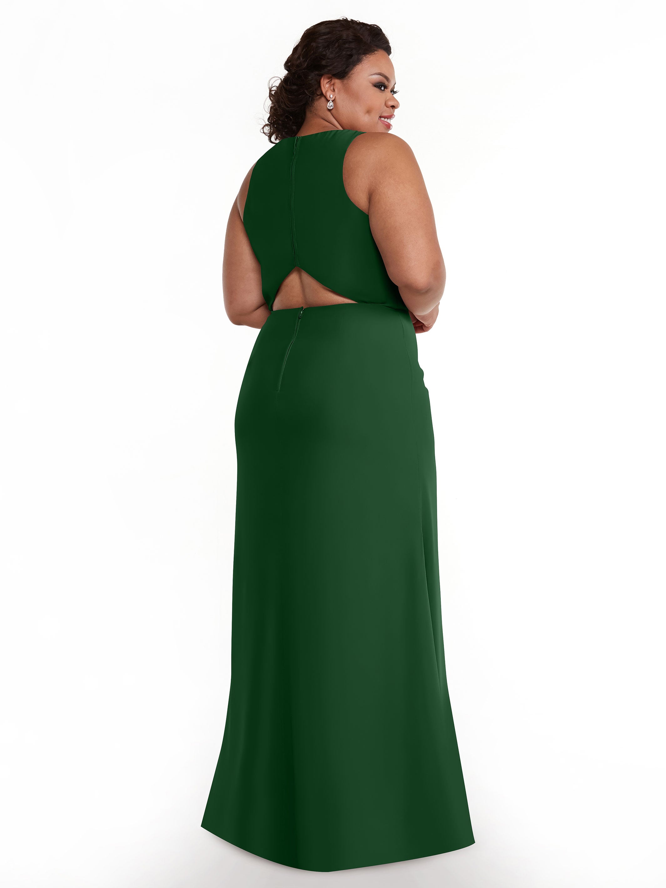 Elegant 80175 Chiffon A-Line Bridesmaid Dress with Plunging Halter Neckline - Perfect for Weddings, Formal Events & Special Occasions