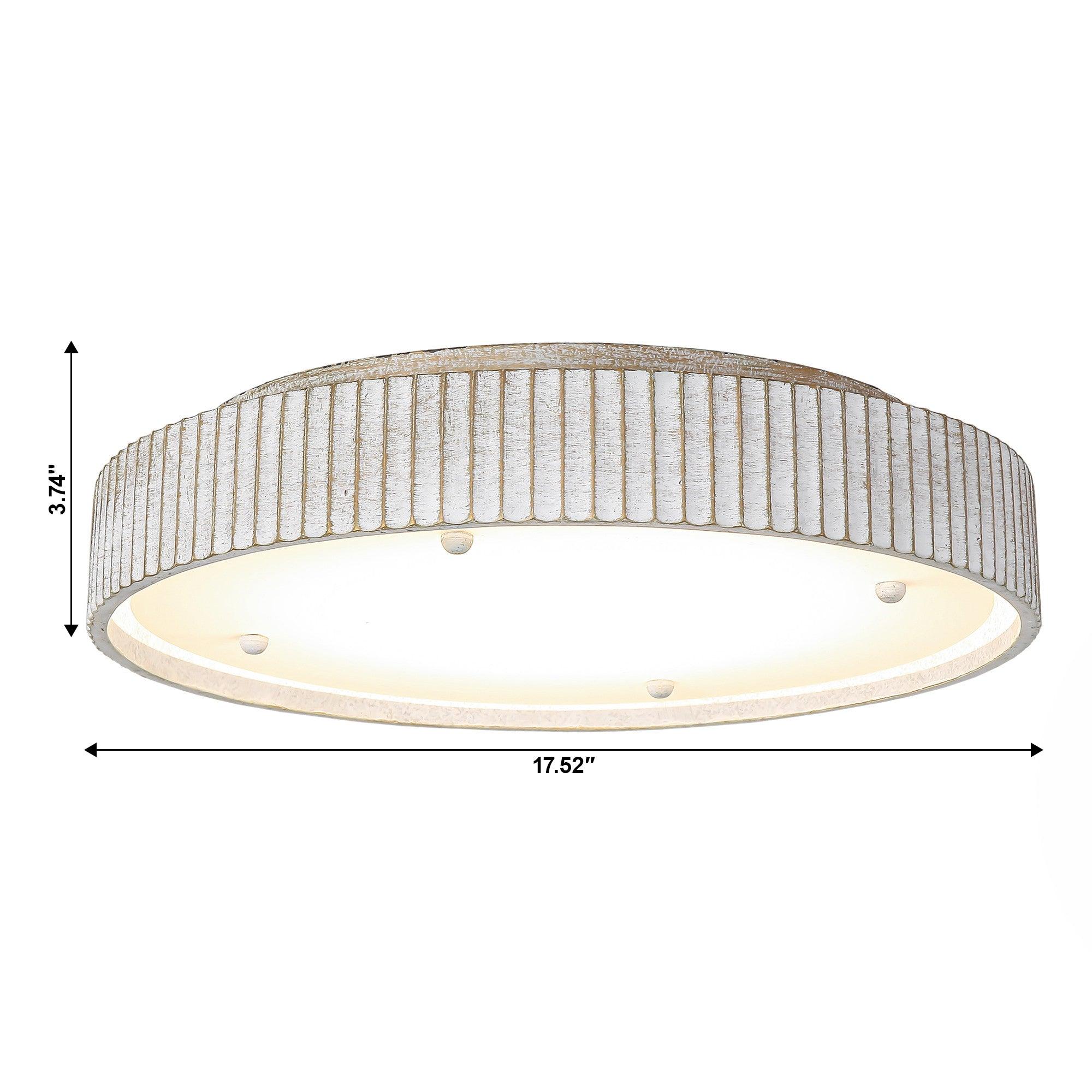 18 Inch White Modern Flush Mount LED Ceiling Light - Energy Efficient Dimmable Lighting for Bedroom, Kitchen, Hallway & Living Room