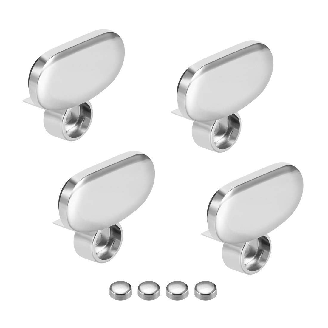 Zinc Alloy Mirror Clips 4Pcs - Chrome Glass Clamps for 3-5mm Thick Mirrors (Bathroom/DIY)