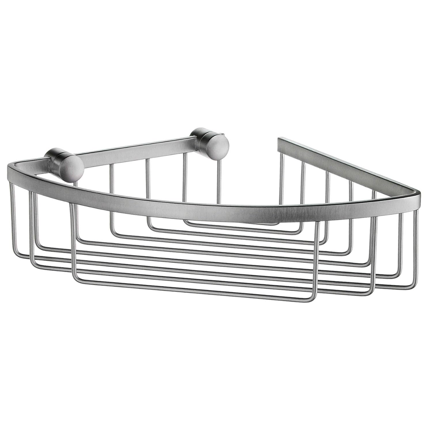 Polished Chrome DS2021 Corner Soap Basket - 19.5 x 19.5 x 6 cm Shower Organizer for Bathroom Storage - Perfect for Small Spaces, Modern Showers & Spa-Like Bathrooms