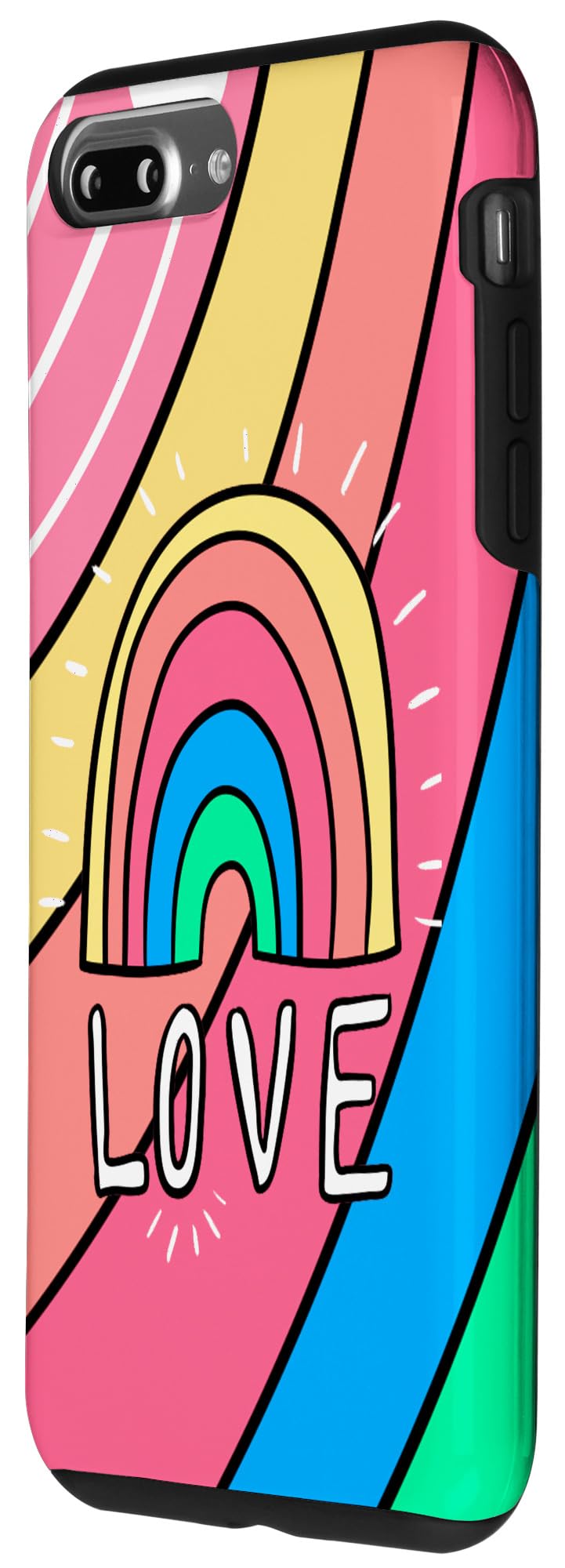 iPhone 7 Plus/8 Plus LGBT Rainbow Pride Phone Case - Gay Love Lesbian Proud Gift - Perfect for Pride Month, LGBTQ+ Events & Ally Support