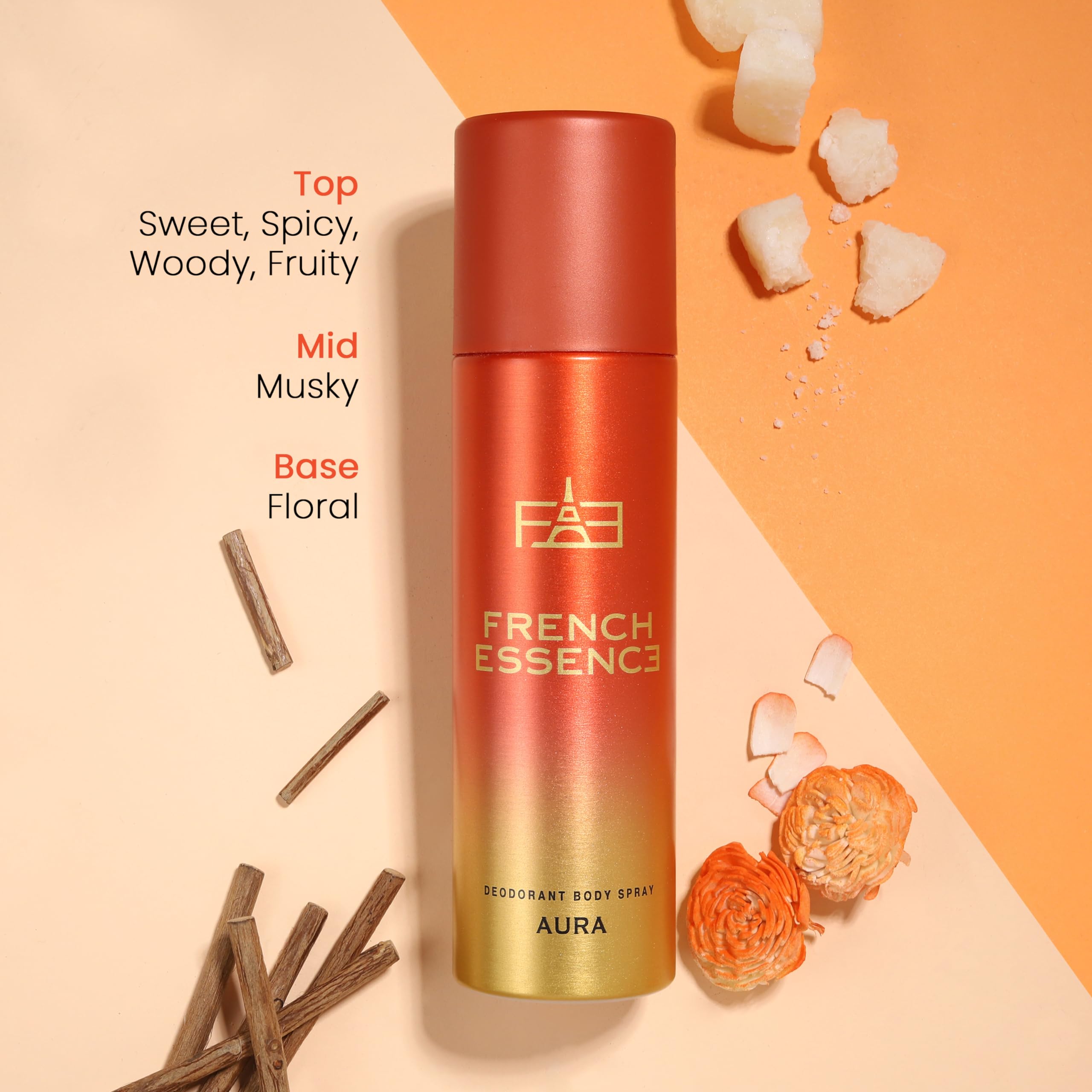 French Essence Women's Long-Lasting Deodorant & Body Spray - Fresh Aura Scent, 150ml (Pack of 2) | All-Day Freshness for Work, Gym & Everyday Confidence