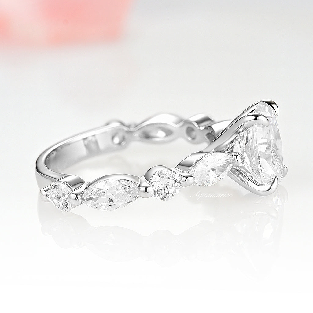 Viviana Moissanite Engagement Ring 14K White Gold - Elegant Wedding Band for Women, Perfect for Proposals, Anniversaries & Bridal Jewelry