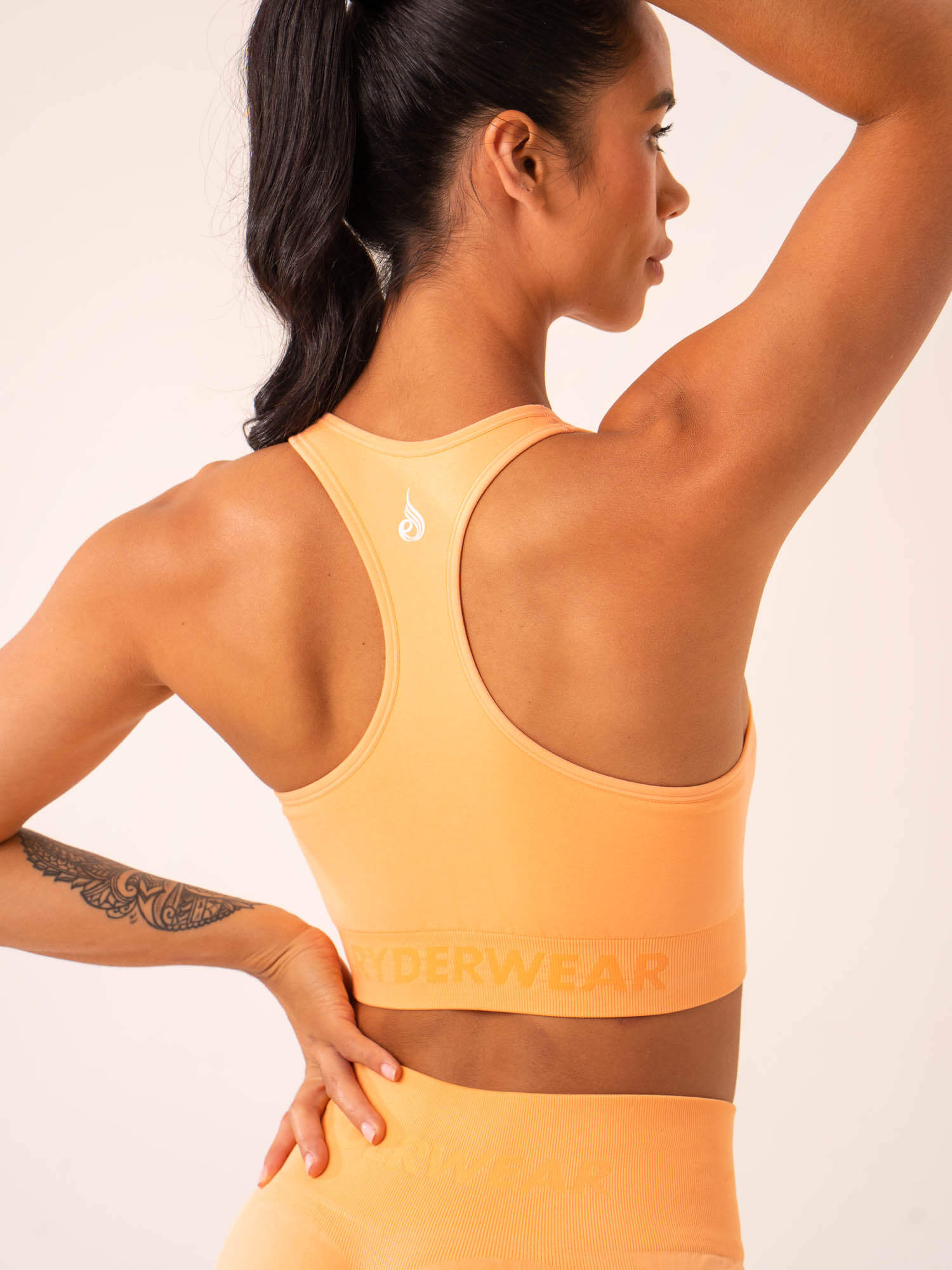 Lift Seamless High Neck Sports Bra for Women - Mango - Perfect for Yoga, Running & Gym Workouts