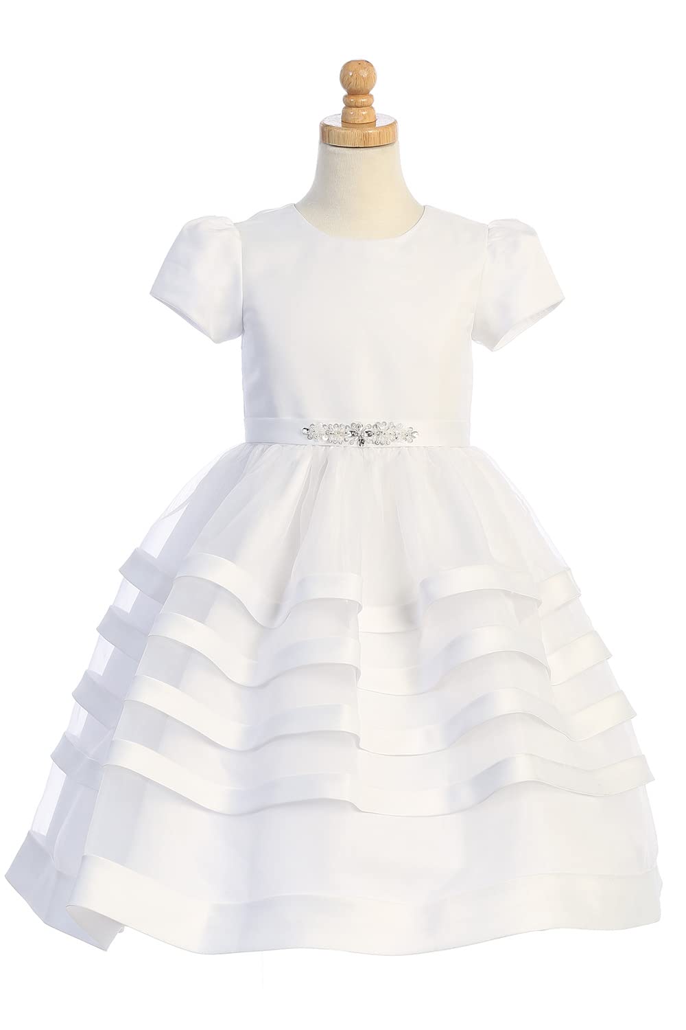 First Communion Dresses for Girls Age 7-16 | Plus Size White Satin Holy First Communion Gowns | Perfect for Church Ceremonies, Baptisms & Special Religious Occasions
