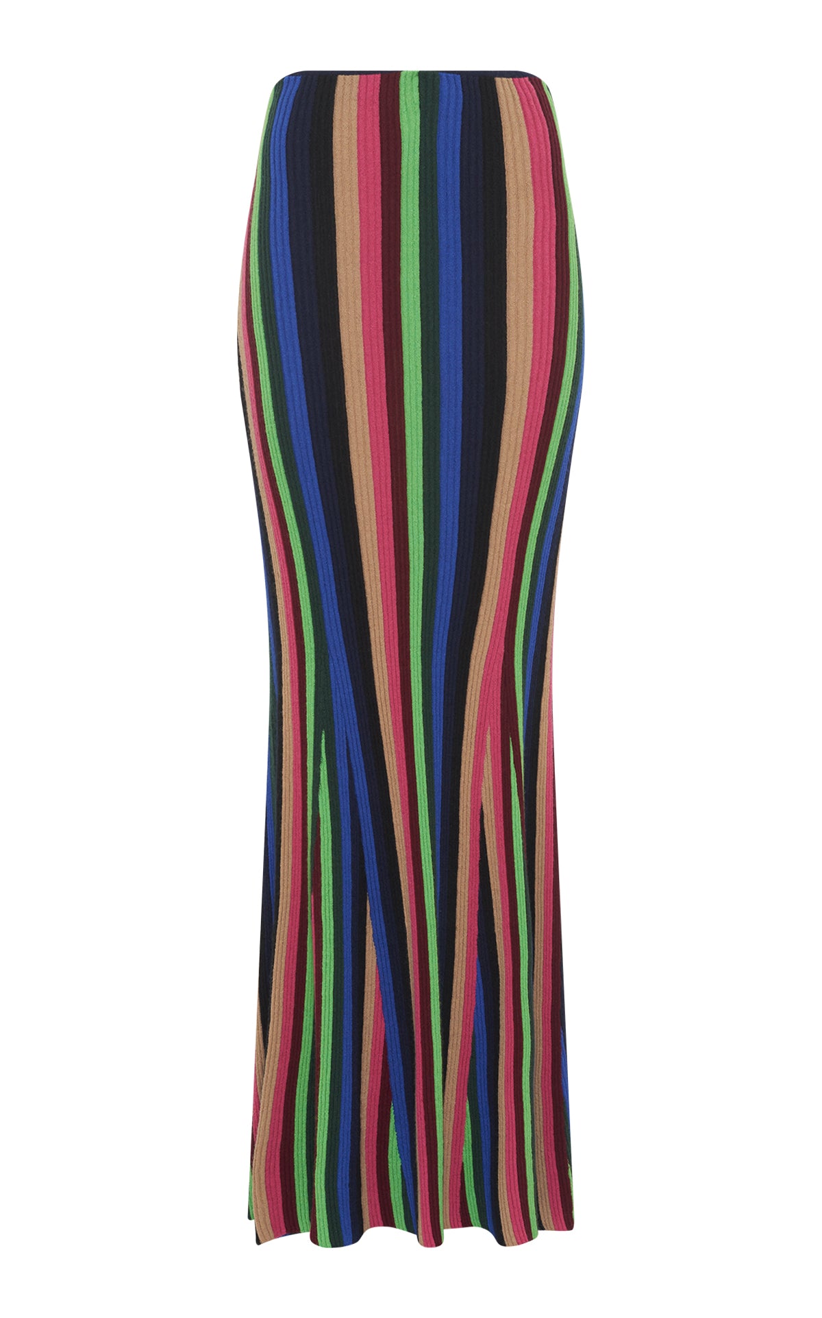 Clarity Knit Skirt - Striped Multi Cashmere Silk Blend Women's Midi Skirt | Perfect for Office Wear, Date Nights & Fall Layering