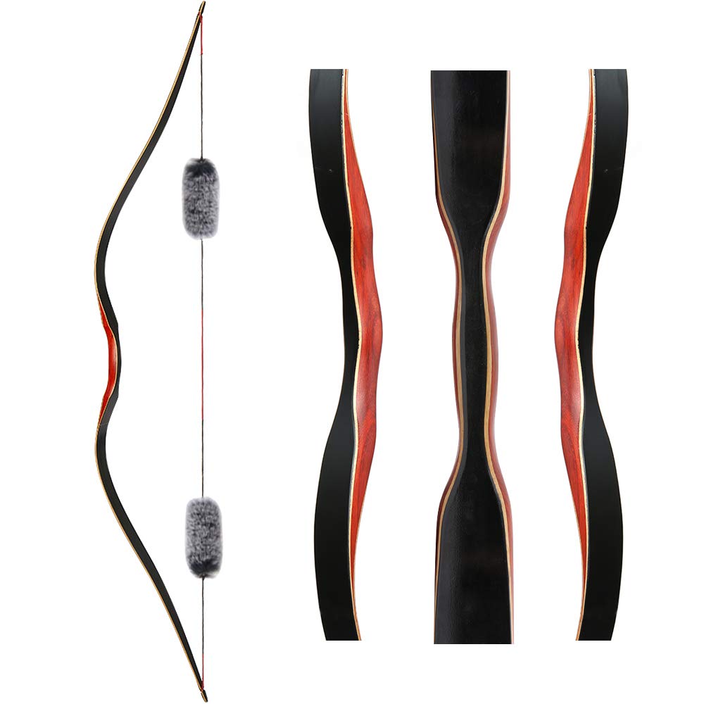 60'' Traditional Wood Longbow for Archery & Hunting - Right/Left Handed Recurve Bow 30-50LBS with String Silencer | Outdoor Target Practice & Game Hunting