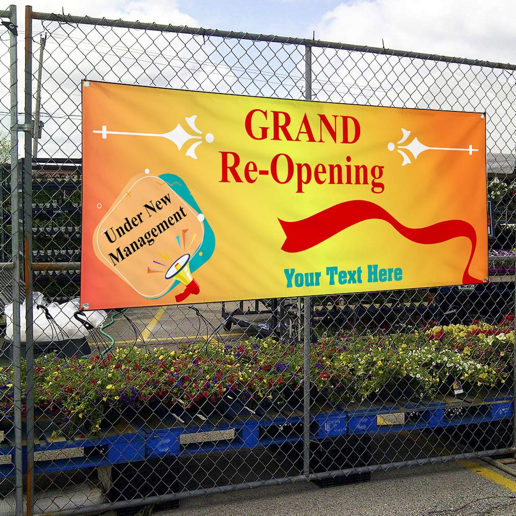 Custom Industrial Vinyl Banners - Weatherproof Outdoor Business Signs with 10 Grommets (60x144 Inches) - Multiple Sizes Available - Perfect for Grand Reopenings, Yard Signs & Business Promotions