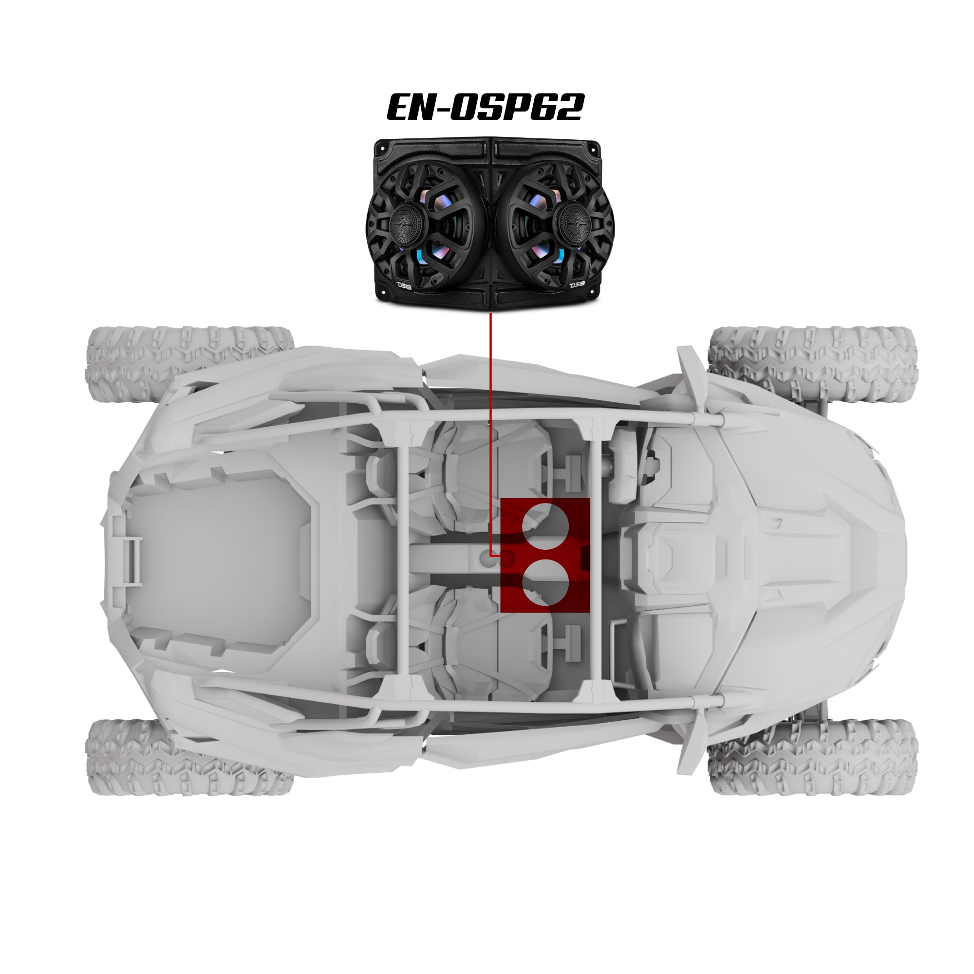 Polaris RZR & RZR PRO Overhead Enclosure with Amplifier & Installation Kit - 2x 6.5