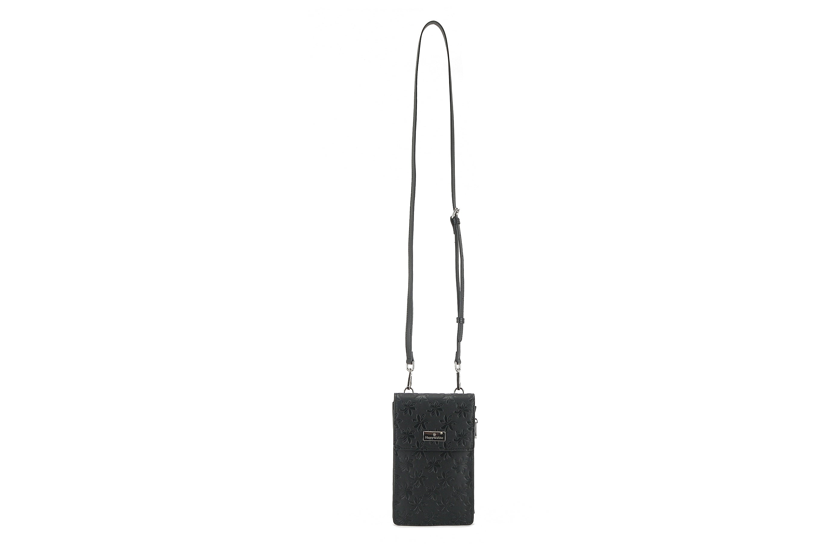 Anna Tiare Embossed Black Crossbody Bag - Stylish Leather Shoulder Purse for Women, Perfect for Work, Travel & Everyday Use