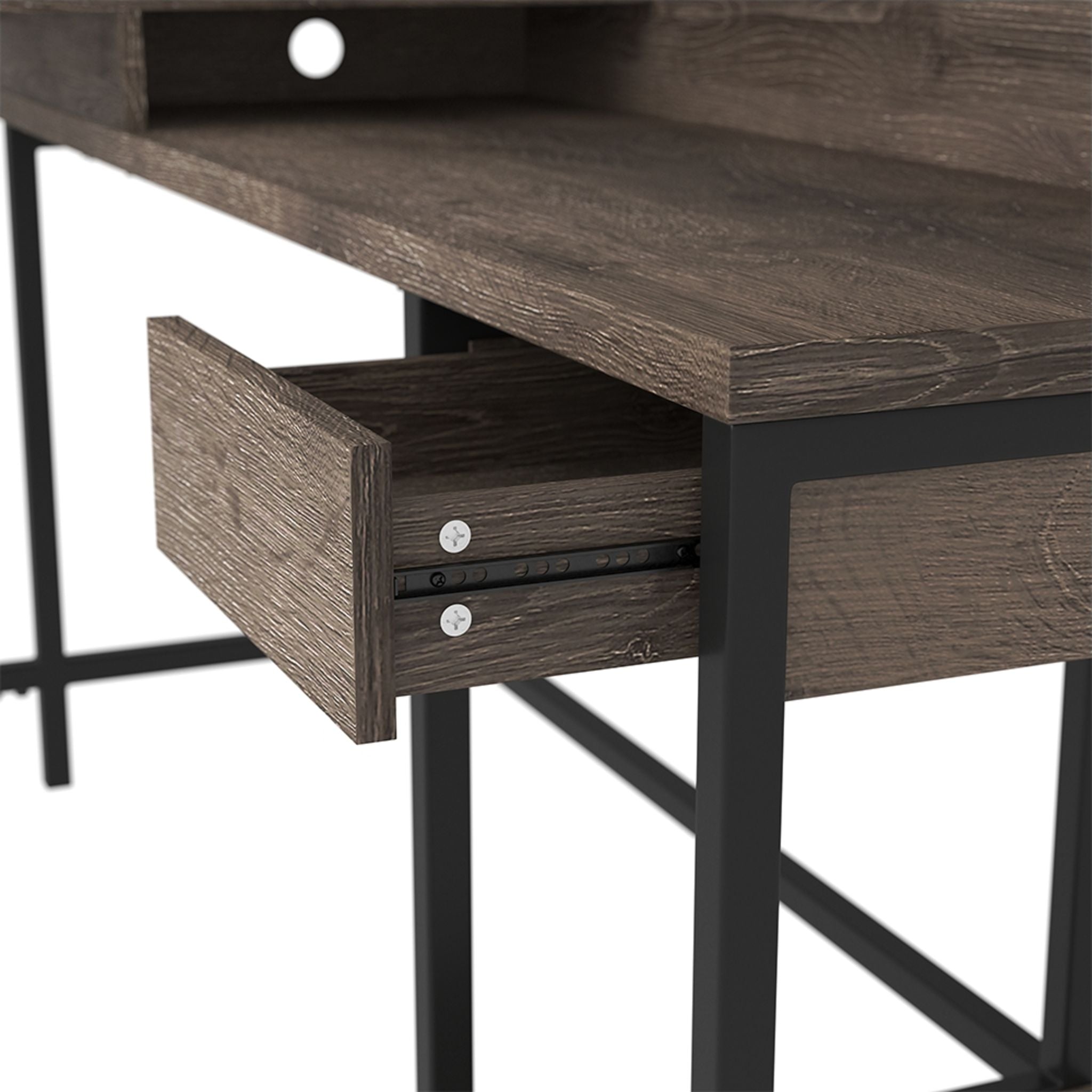 Arlenbry L-Shaped Desk with Storage, Gray Home Office Desk - Perfect for Small Spaces, Gaming & Workstation Setup