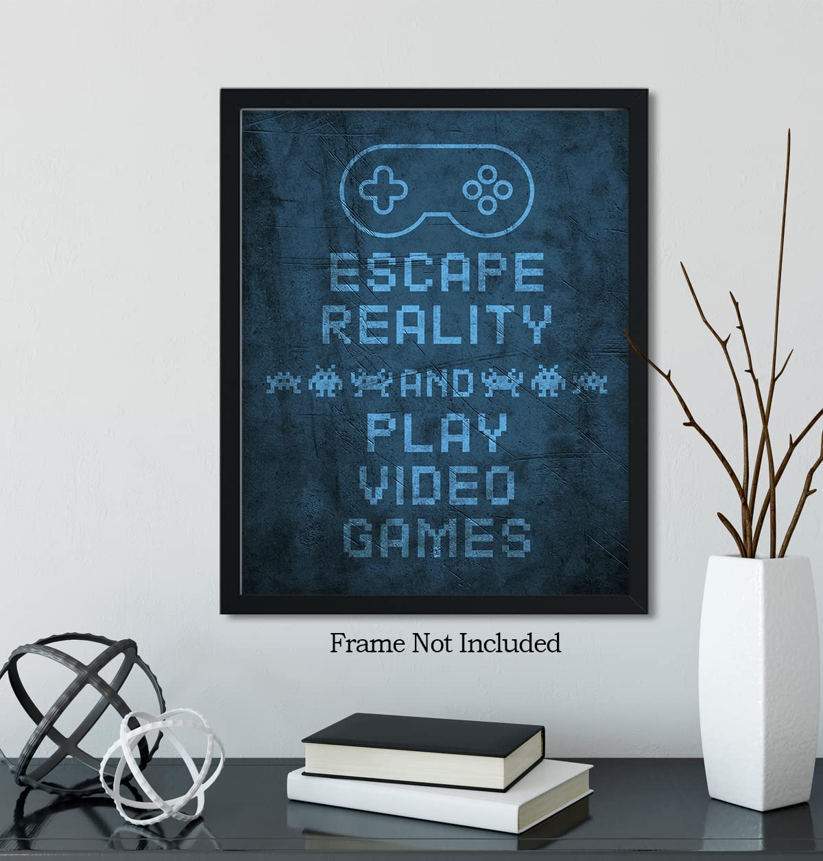 Escape Reality Gaming Wall Art - 11x14 Unframed Print for Video Gamers Room Decor, Birthday Party & Gifts | Perfect for Game Room, Man Cave & Gamer Gifts