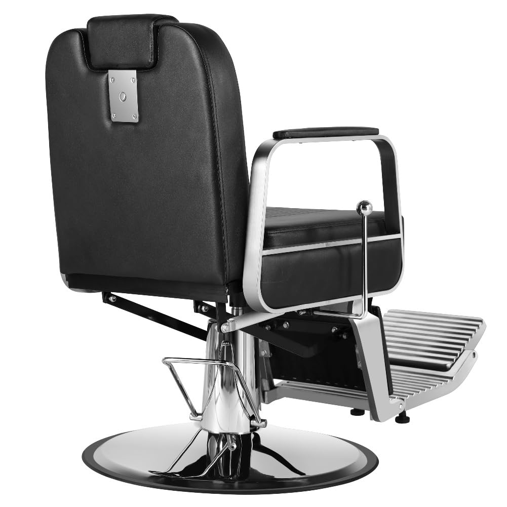 Professional Barber Chair - Adjustable Reclining Salon Chair with Swivel & Headrest for Hair Stylists | Beauty Equipment for Hairdressing, Styling & Shampoo Services | Perfect for Salons, Spas & Home Barber Stations