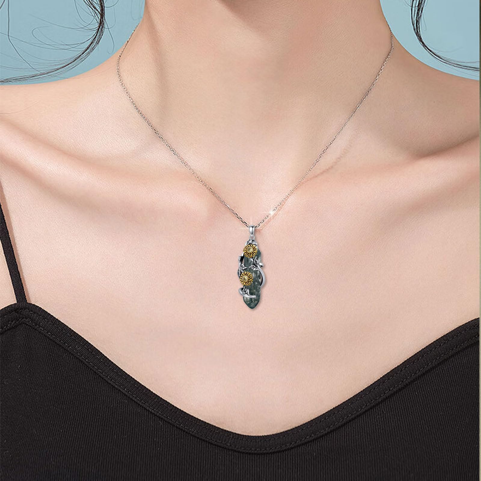 925 Sterling Silver Sunflower Necklace for Women - Elegant Floral Jewelry Gift for Her - Perfect for Birthdays, Anniversaries & Everyday Wear