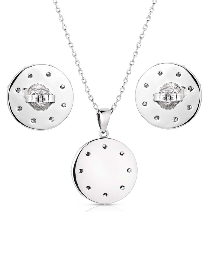 Montana Silversmiths JS6124 Women's Inner Love Turquoise Jewelry Set - Sterling Silver Necklace & Earrings Set for Everyday Wear & Special Occasions