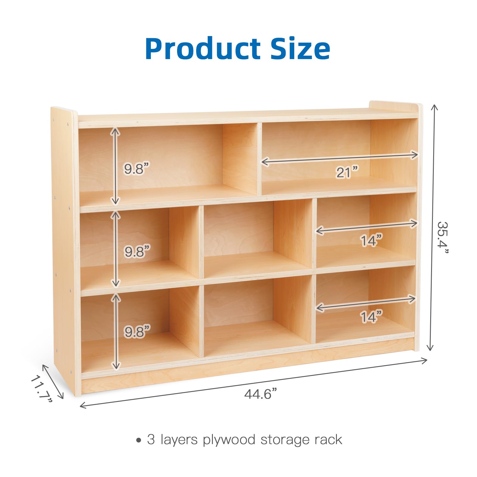 Montessori Wooden Toy Organizer & Storage Shelf for Kids - 35.4