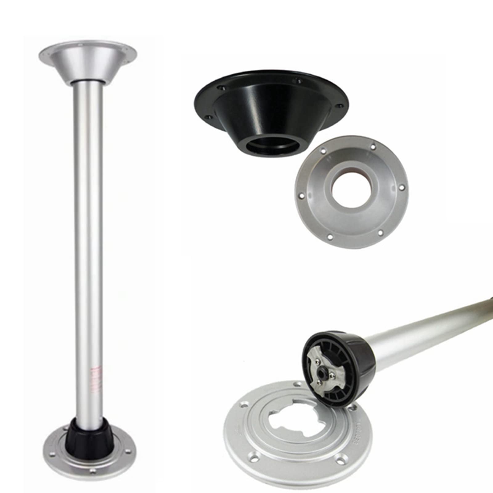 Adjustable Rotatable Table Legs 71cm - Heavy Duty Movable Furniture Legs for Yacht, RV, Bus Tables - Silver Removable Support Legs Accessories | Perfect for Marine, Camping & Mobile Home Use
