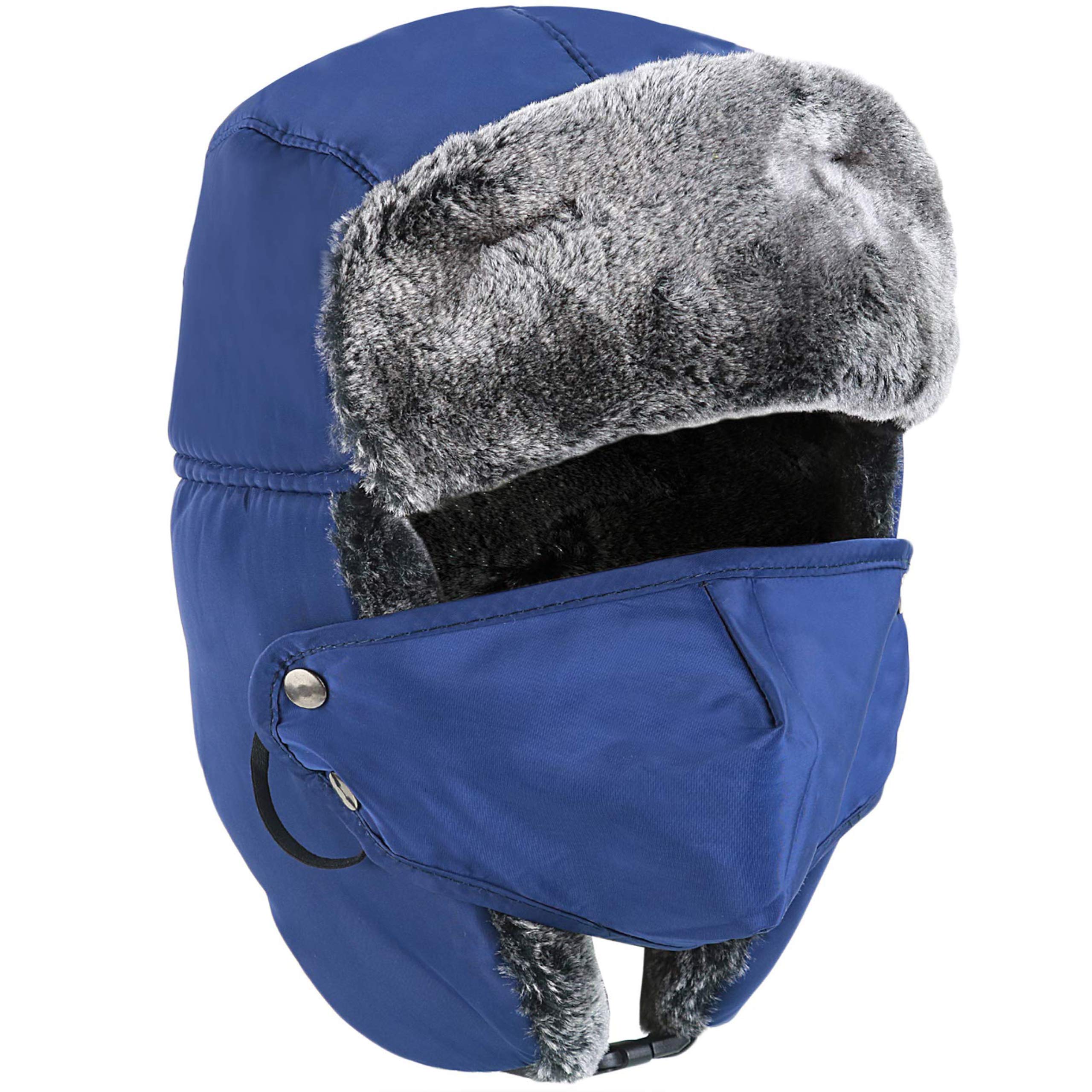 Russian Style Ushanka Winter Hat for Men & Women - Windproof Trooper Trapper Ski Mask - Perfect for Cold Weather, Snowboarding & Outdoor Activities