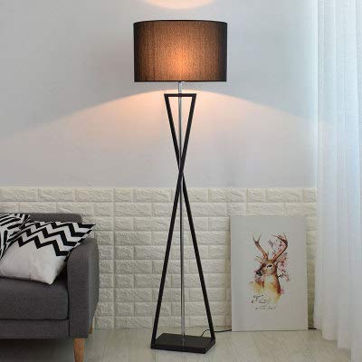 Nordic Modern Floor Lamp - Creative Iron Standing Lamp for Living Room, Bedroom & Study - Adjustable Height Home Decor Lighting (Chrome Black Lampshade) - Perfect for Reading, Relaxing & Ambient Lighting