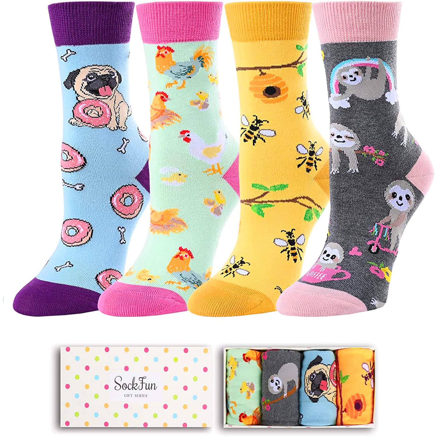 Funny Novelty Socks for Girls 4-10 Years | Cute Kids Socks Gift Set in Gift Box | Perfect for Birthday, Christmas & Everyday Playtime