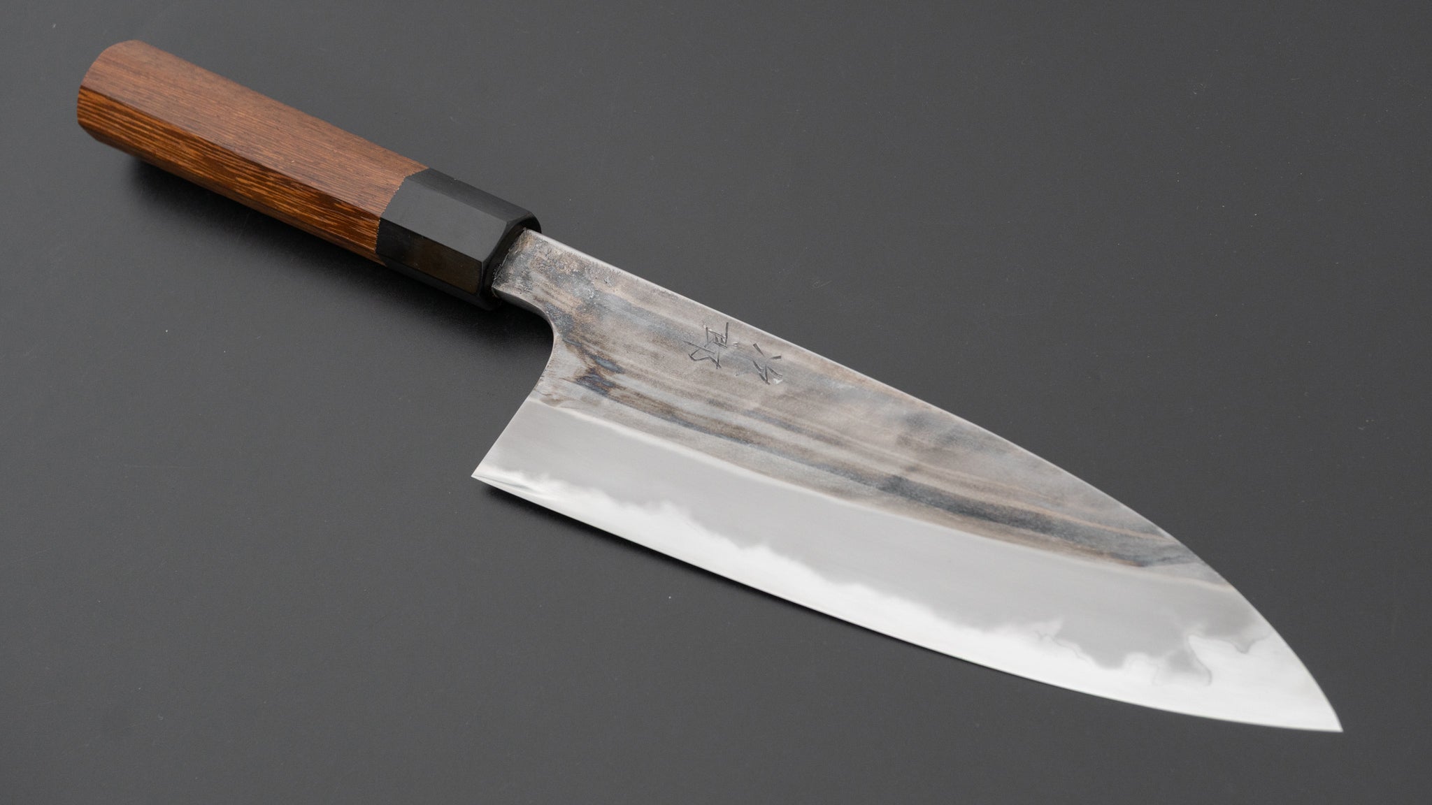 Premium Jiro Tsuchime Wa Santoku Knife 180mm - Japanese Damascus Steel Blade with Taihei Tagayasan Wood Handle - Perfect for Sushi, Vegetables & Meat Cutting - Professional Chef & Home Kitchen Essential
