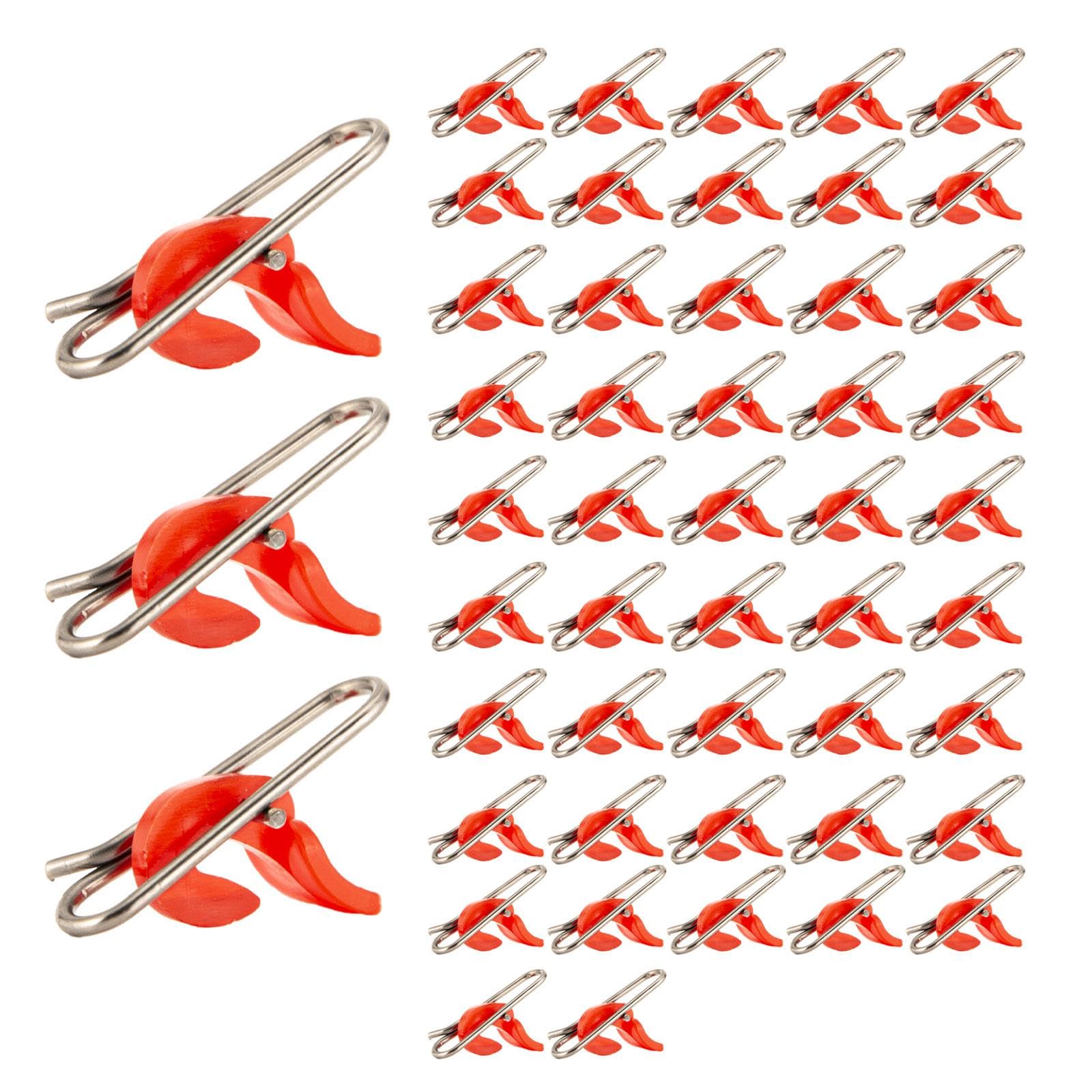 50Pcs Stainless Steel Hookbait Release Clips - Durable Fishing Rigs for Freshwater, Saltwater & Sea Fishing - Perfect for Bass, Trout & Offshore Angling