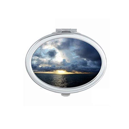 DIYthinker Ocean Dark Science Nature Picture Mirror - Portable Folding Double-Sided Makeup Mirror with Stand (Perfect for Travel, Vanity, Home & Salon Use)