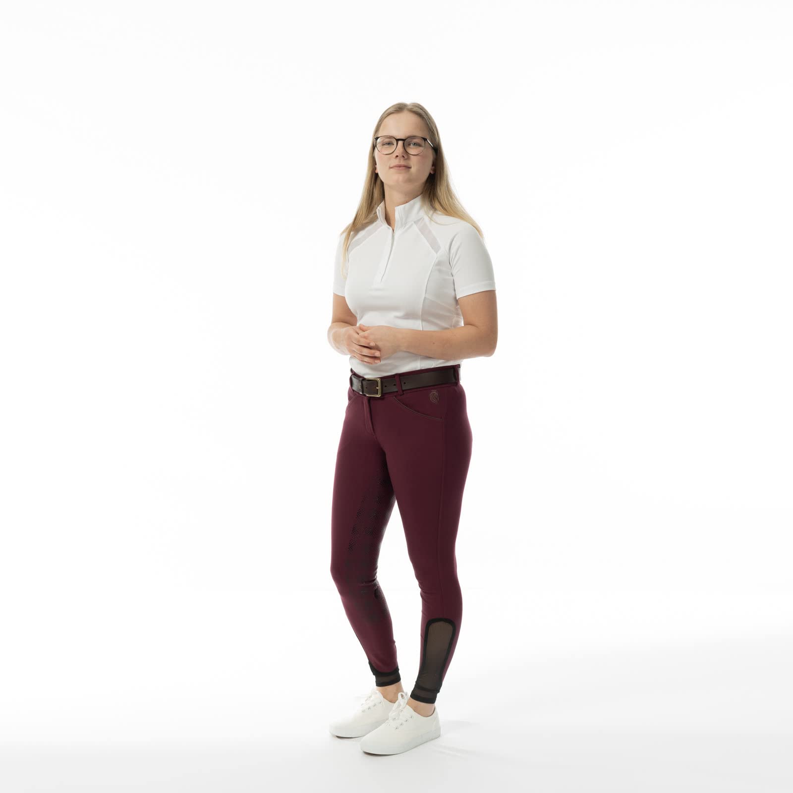 Equinavia Astrid Women's Silicone Full Seat Breeches - Mid Rise Equestrian Riding Pants with Phone Pockets for Horseback Riding & Training