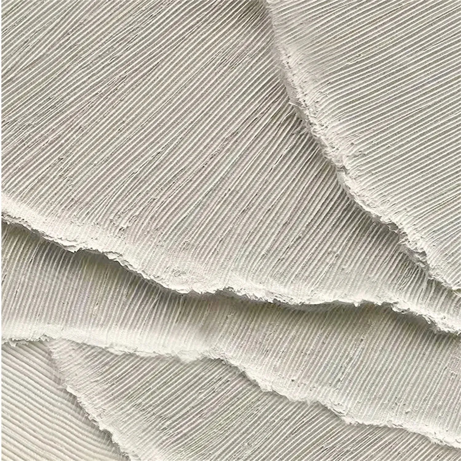 White Minimalist Textured Painting Canvas Set of 2 - Modern Abstract Wall Art for Living Room & Bedroom Decor #MM292
