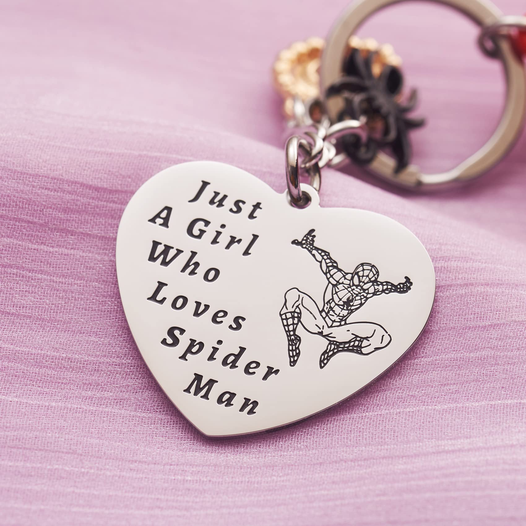 Spiderman Keychain - Superhero Gifts for Teen Girls, Women, Daughter Birthday Present | Cute Spider Keychain for Backpacks, Purses & Car Keys | Marvel Fan Gift Idea