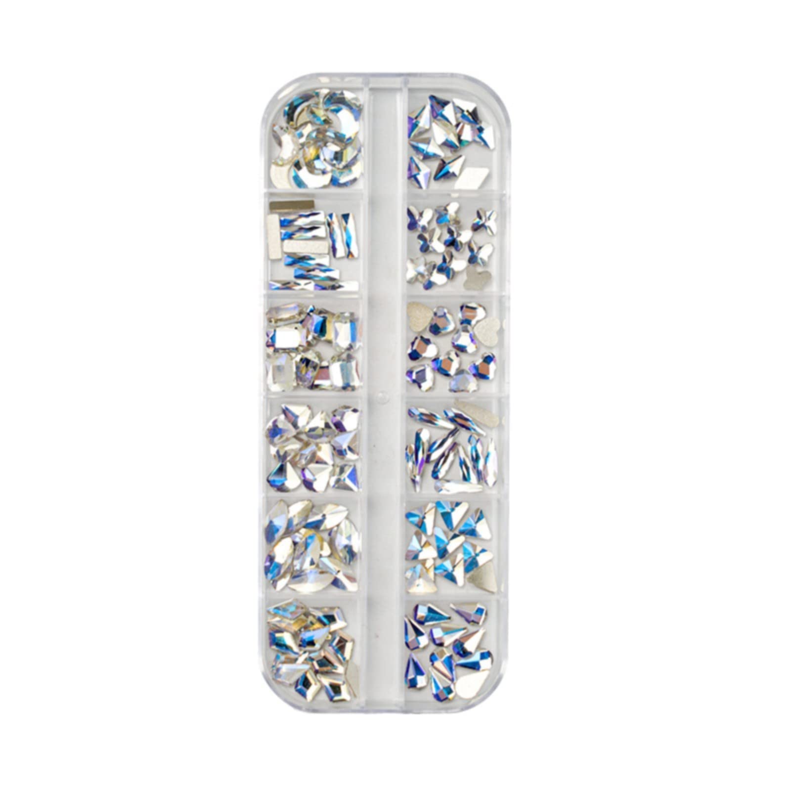 Premium Nail Art Rhinestones Kit - 500+ Multi-Shaped Glass Crystal Flatback Gems for Nails, Animal Print Nail Wraps (Size K) | DIY Manicure, Salon Nail Decoration, Party & Wedding Nail Design Accessories