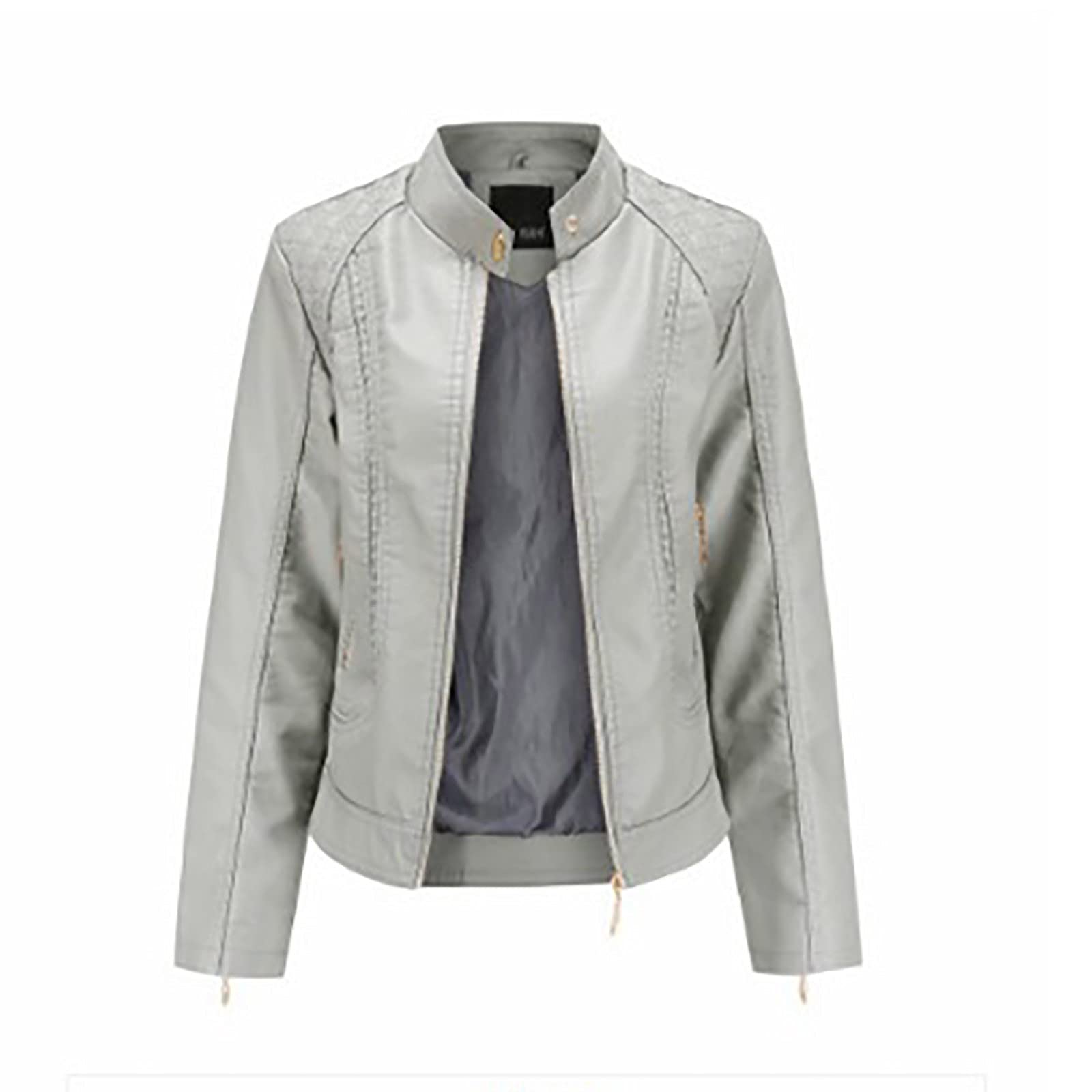 Women's Faux Leather Tunic Jacket - Winter Zip Up Coat for Fall & Winter 2022 | Stylish Outerwear for Work, Date Night & Casual Outings