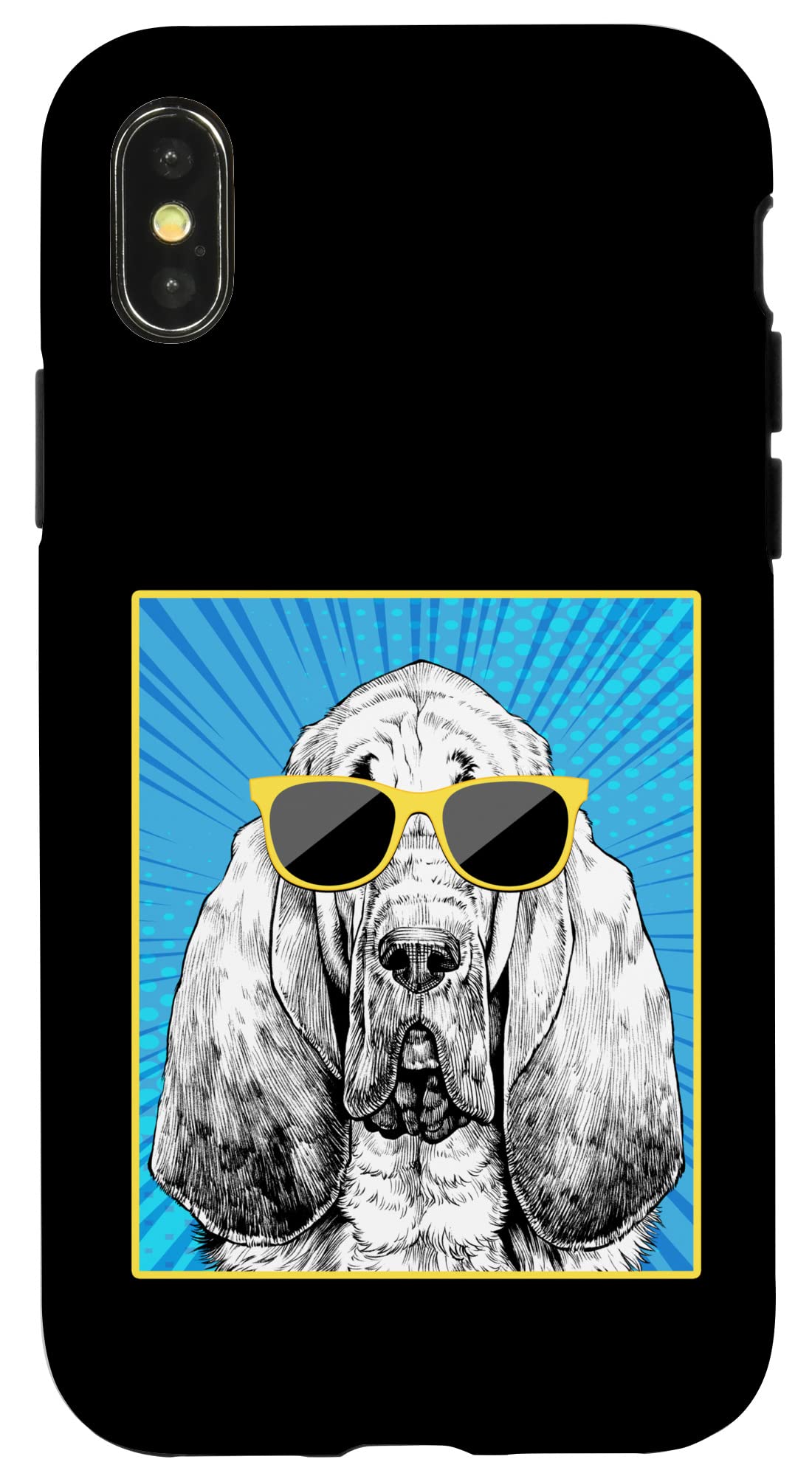 iPhone X/XS Bloodhound Dog Sunglasses Case - Trendy Pop Art Phone Cover for Pet Lovers