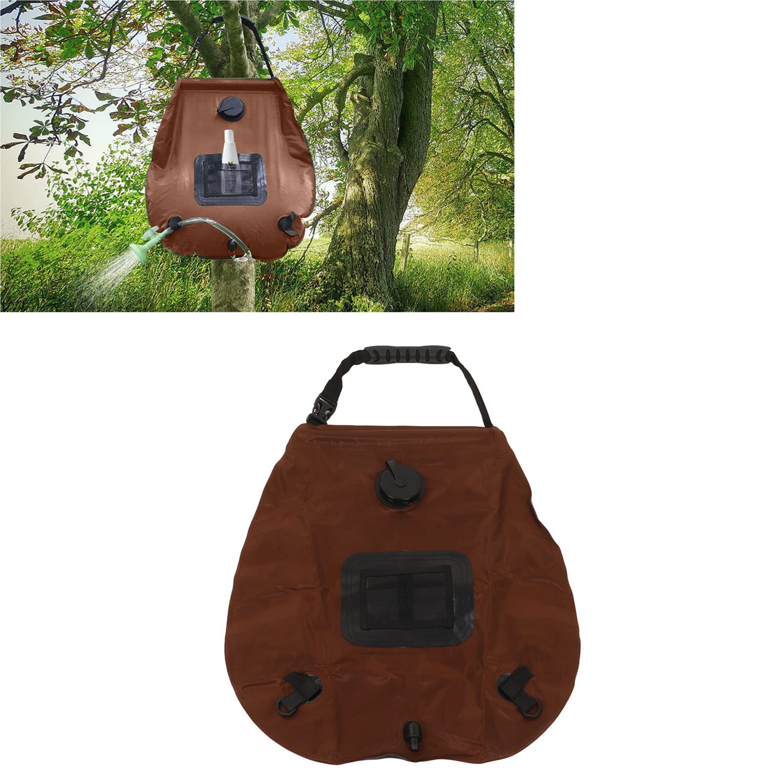 **20L Solar Shower Bag - Portable Outdoor Camping Shower with Solar Heating (Up to 45°C) for Hiking, Backpacking & Beach Trips - Perfect for Summer Adventures**