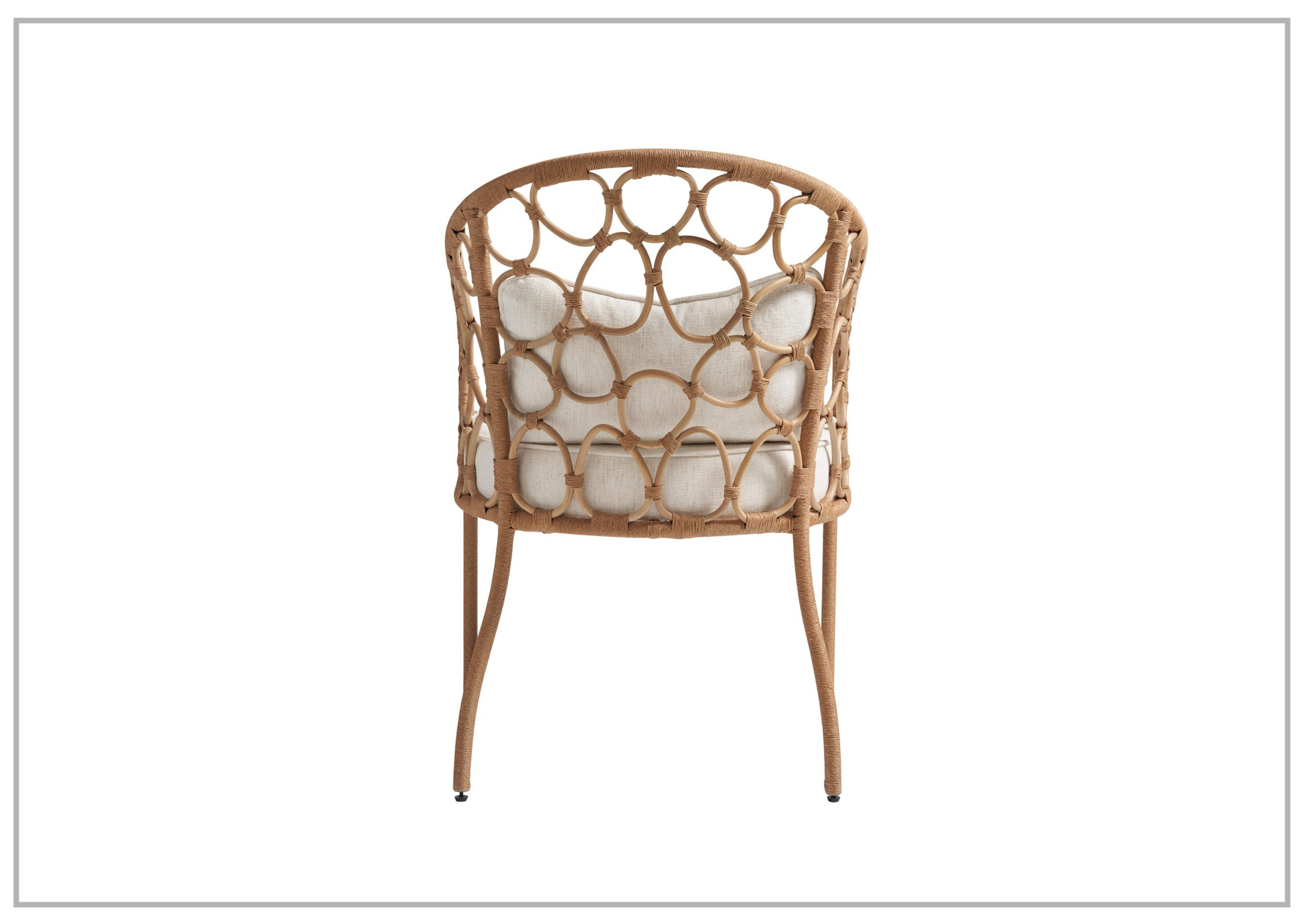 Universal Furniture Weekender Pebble Dining Chair with White Rattan Finish - Modern Rattan Accent Chair for Dining Room, Kitchen, Patio & Outdoor Use