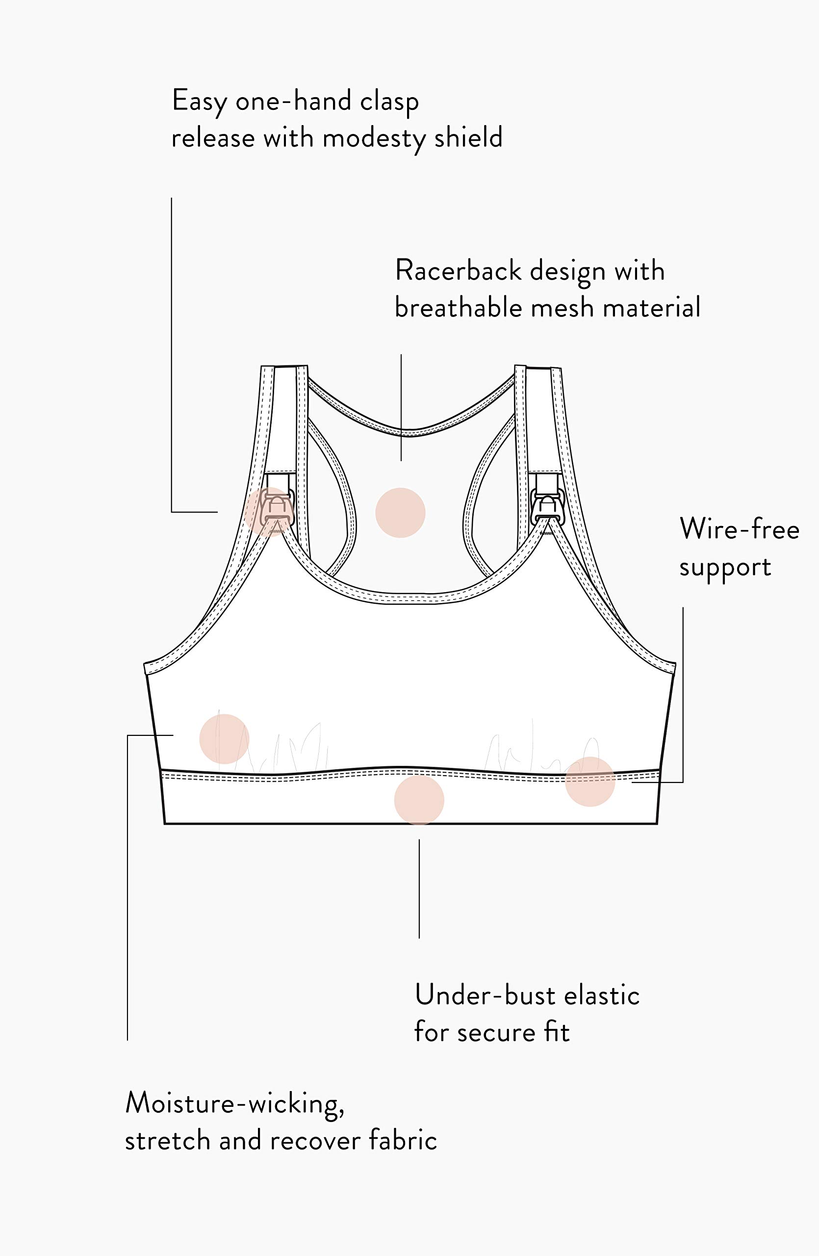 Belly Bandit Active Support Nursing Sports Bra - Medium Black - Comfortable Maternity Bra for Breastfeeding & Postpartum Workouts