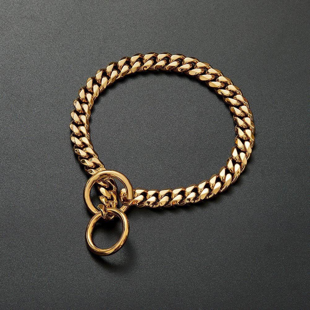 Gold Cuban Link Dog Necklace Collar for Small Medium Large Dogs - Stylish Pet Jewelry for Small, Medium & Large Breeds | Perfect for Daily Walks, Pet Photos & Special Occasions
