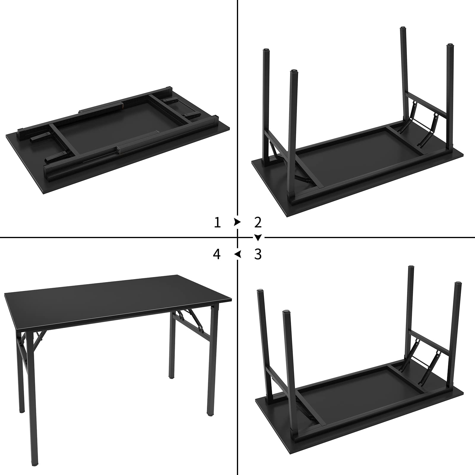 47 Inch No Assembly Folding Computer Desk - BIFMA Certified Home Office Desk for Workstation, Perfect for Teens, Office & Home Use - Ideal for Small Spaces & Remote Work