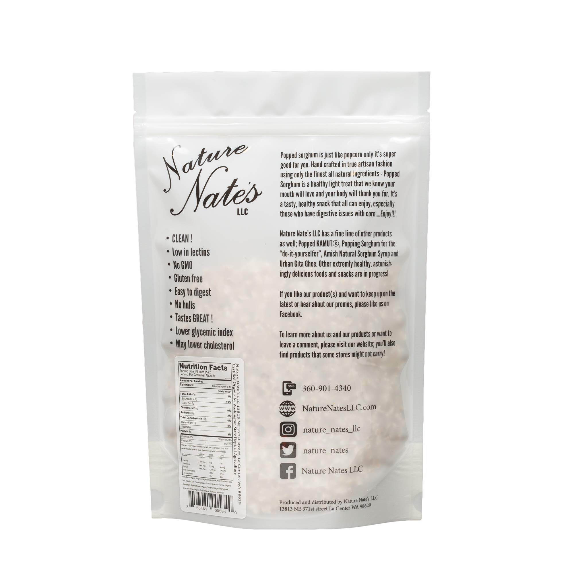 Nature Nate’s Organic Masala Popped Sorghum Snacks - Keto, Gluten-Free, Healthy Alternative to Popcorn, Non-GMO, Made in USA (4.3 oz) - Perfect for Movie Nights, Office Snacks & On-the-Go Munching