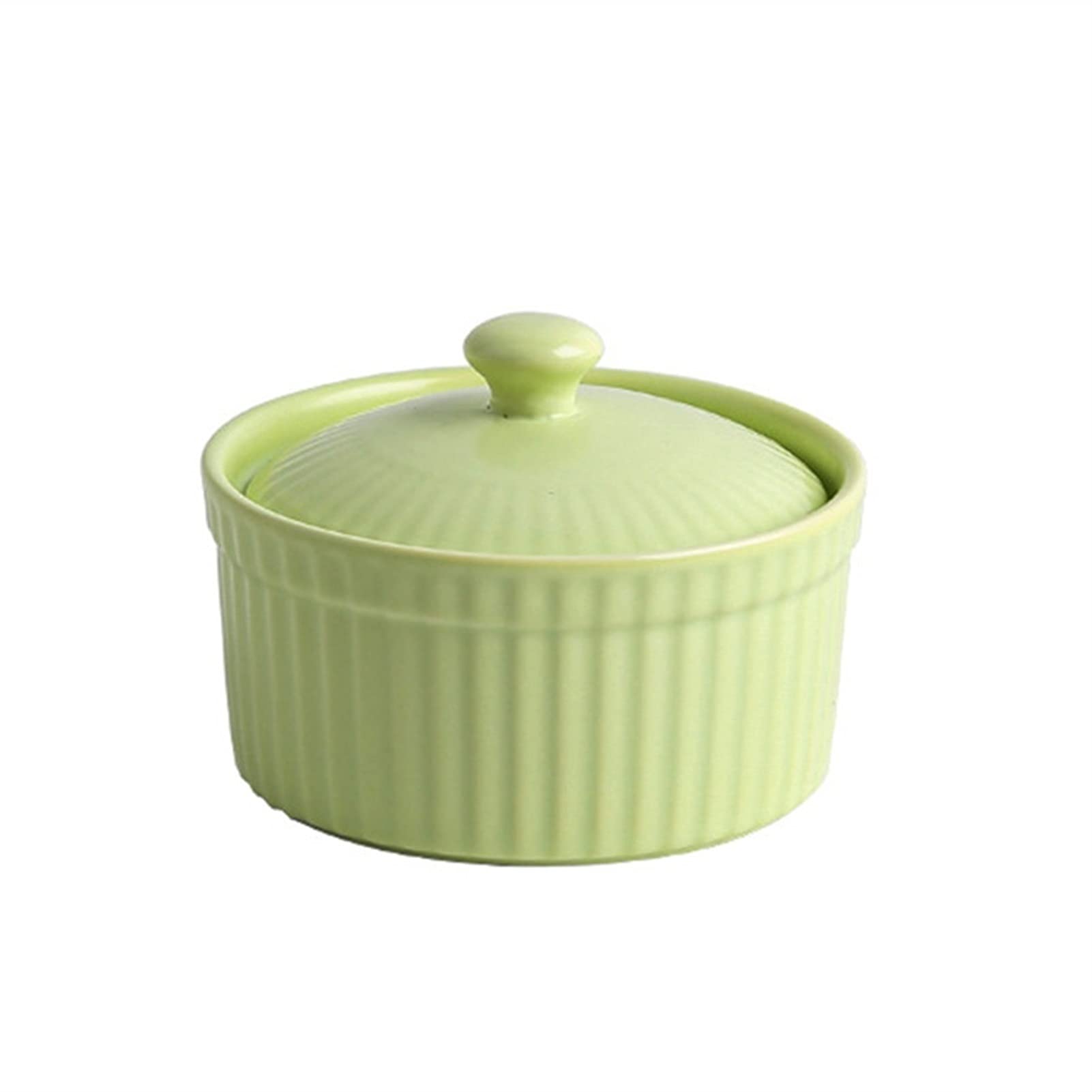 4 oz Ceramic Ramekins with Lids - Oven Safe Soufflé Dishes & Mini Casserole Set of 2 - Perfect for Baking, Meal Prep & Dessert Serving (Green)