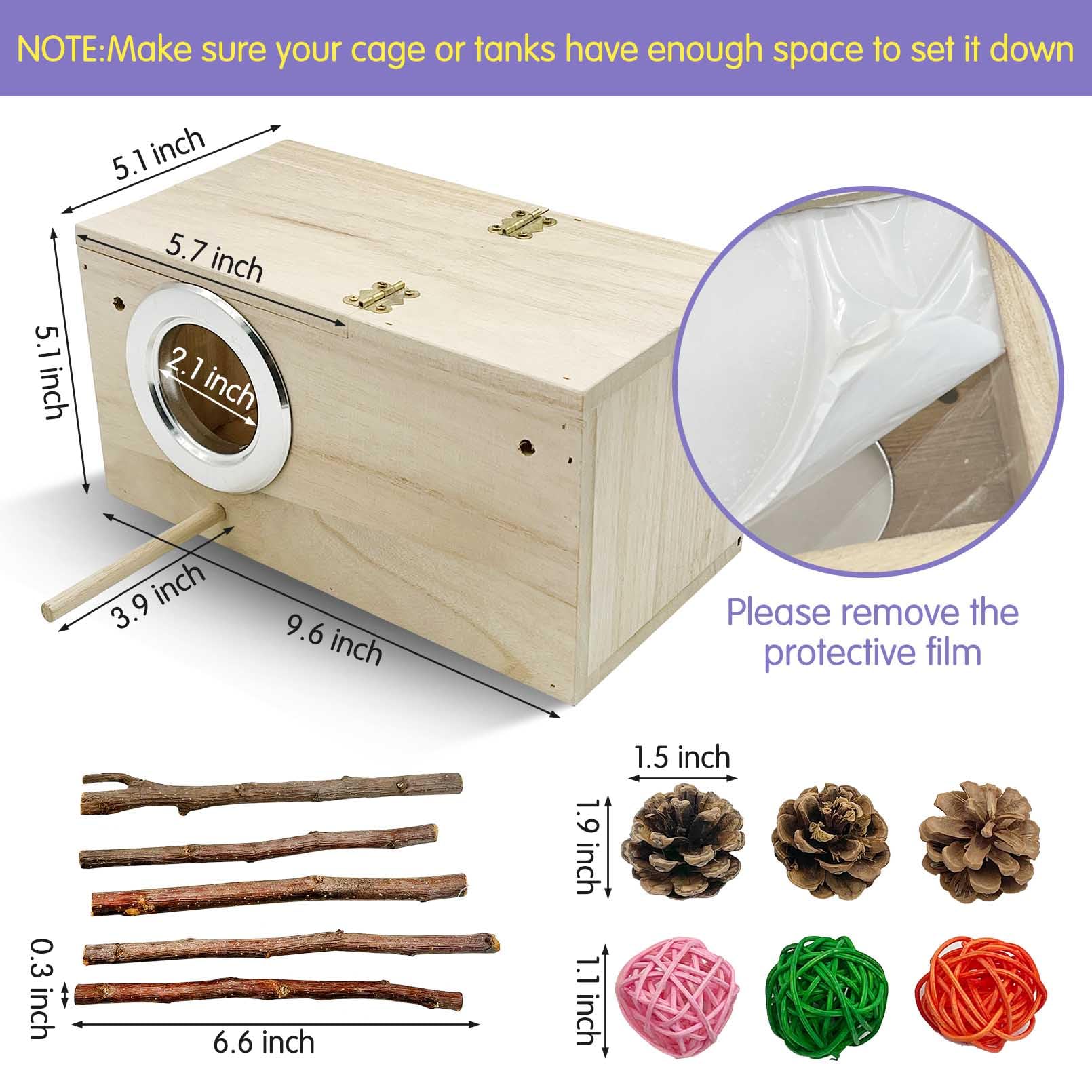 Hamiledyi Wooden Hamster Hideout House - Natural Chew Toy Small Animal Habitat for Syrian Dwarf Hamsters, Mice & Gerbils - Perfect Cage Accessory for Play, Sleep & Stress Relief