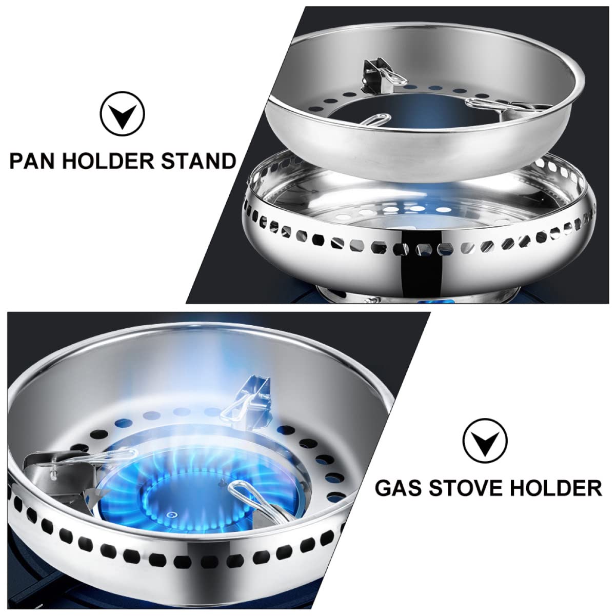 1PC Stainless Steel Gas Stove Wok Support Rack - Heavy Duty Cooking Bracket for Kitchen Stove Accessories, Perfect for Wok Cooking, Stir Frying & Pan Support - Ideal for Home Kitchen, Restaurant & Outdoor Camping Use