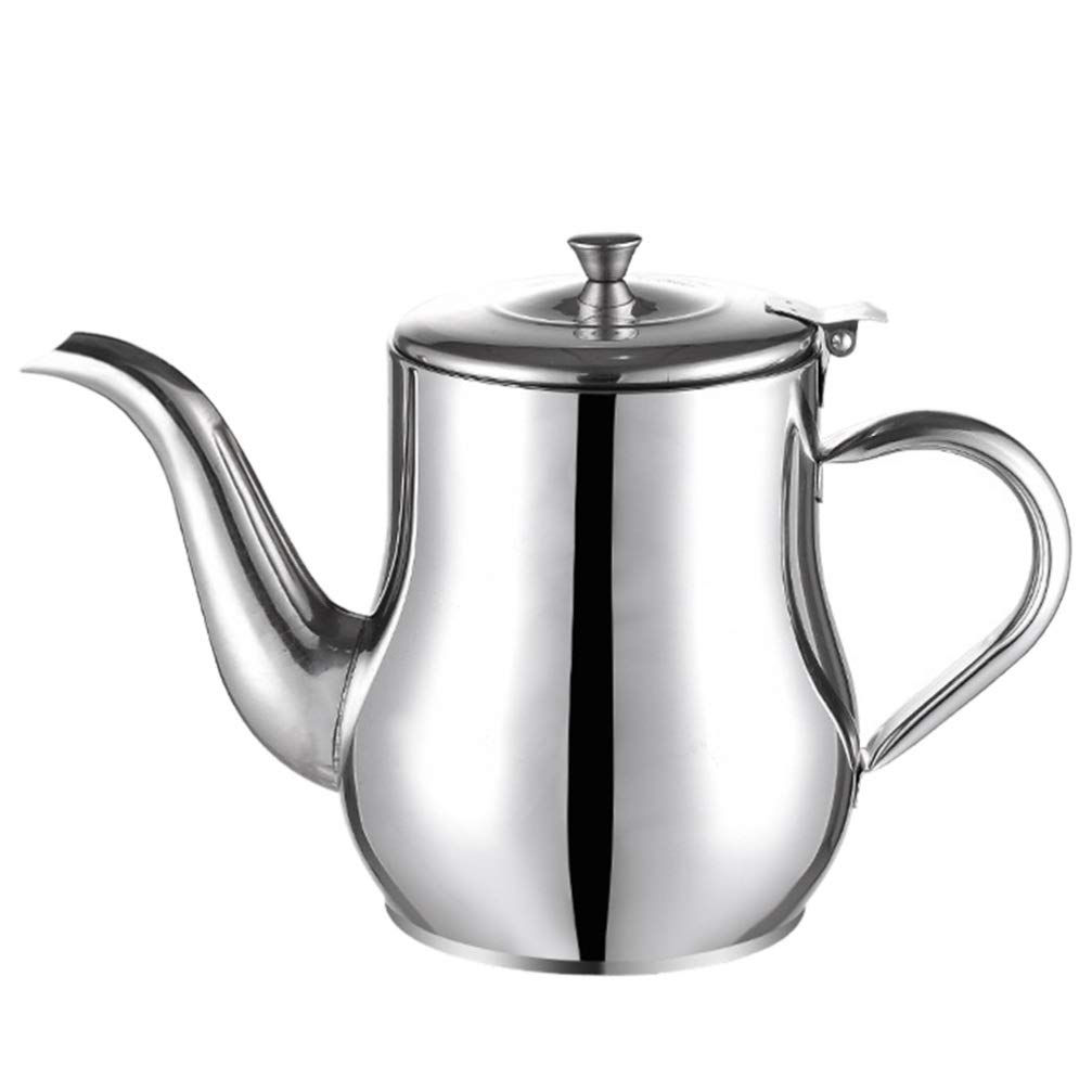 Angoily 24oz Stainless Steel Olive Oil Dispenser with Removable Strainer - Bacon Grease Container for Kitchen, Cooking, Frying, Baking & BBQ - Perfect for Pancakes, Salads & Grilling (Silver)