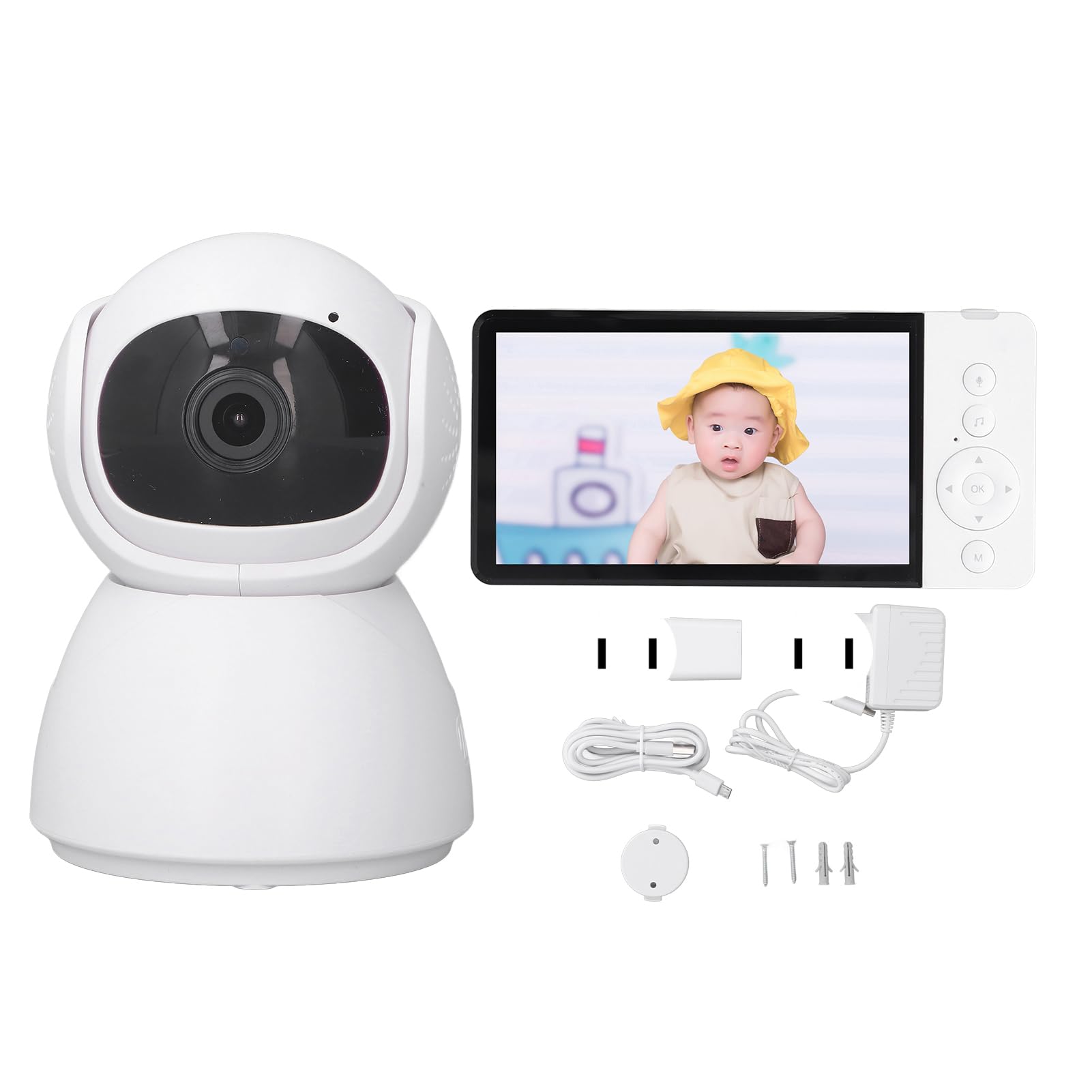 5000mAh Baby Monitor with Night Vision & 5