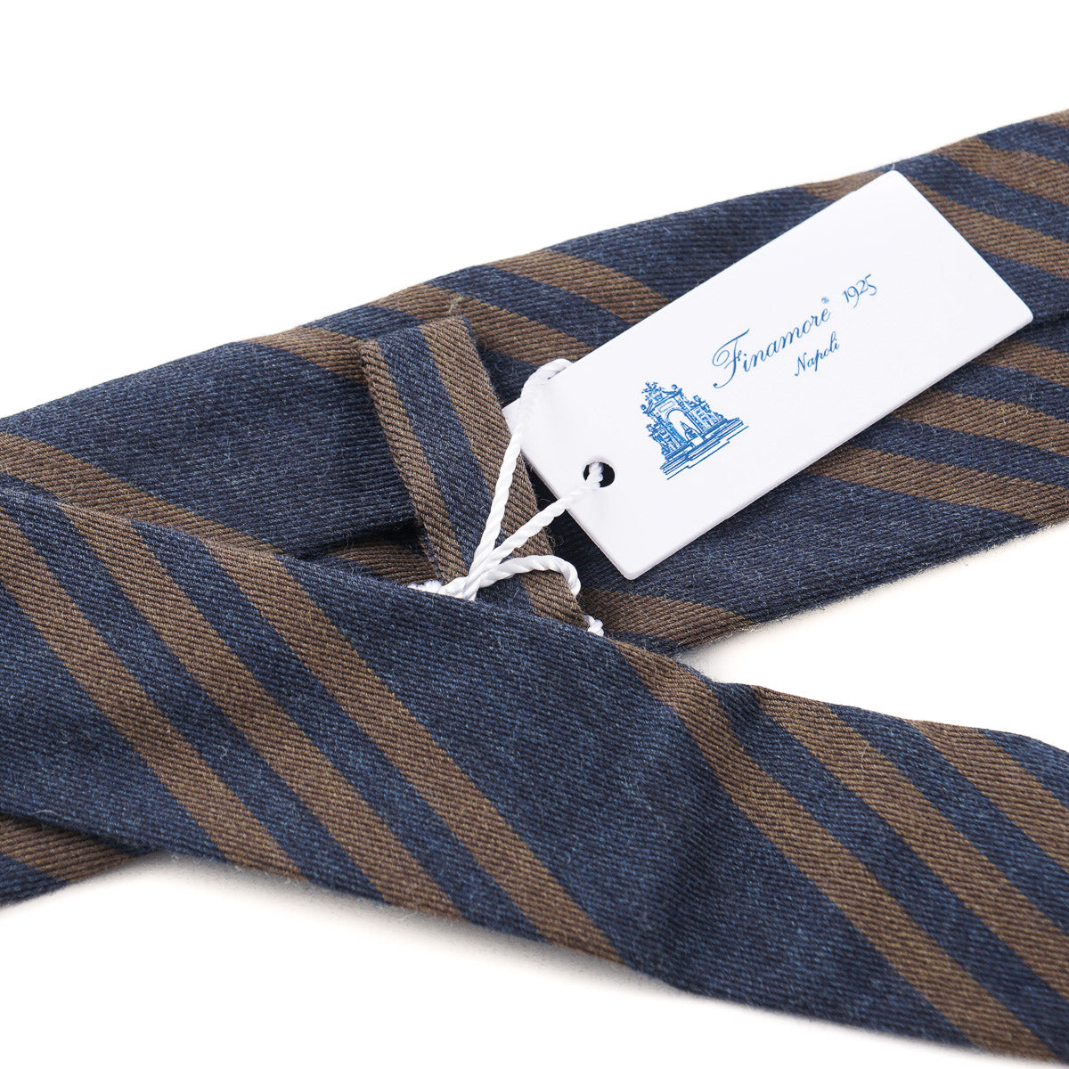 Finamore Premium Unlined Lightweight Wool Tie for Men - Classic Skinny Necktie for Business, Wedding & Formal Occasions