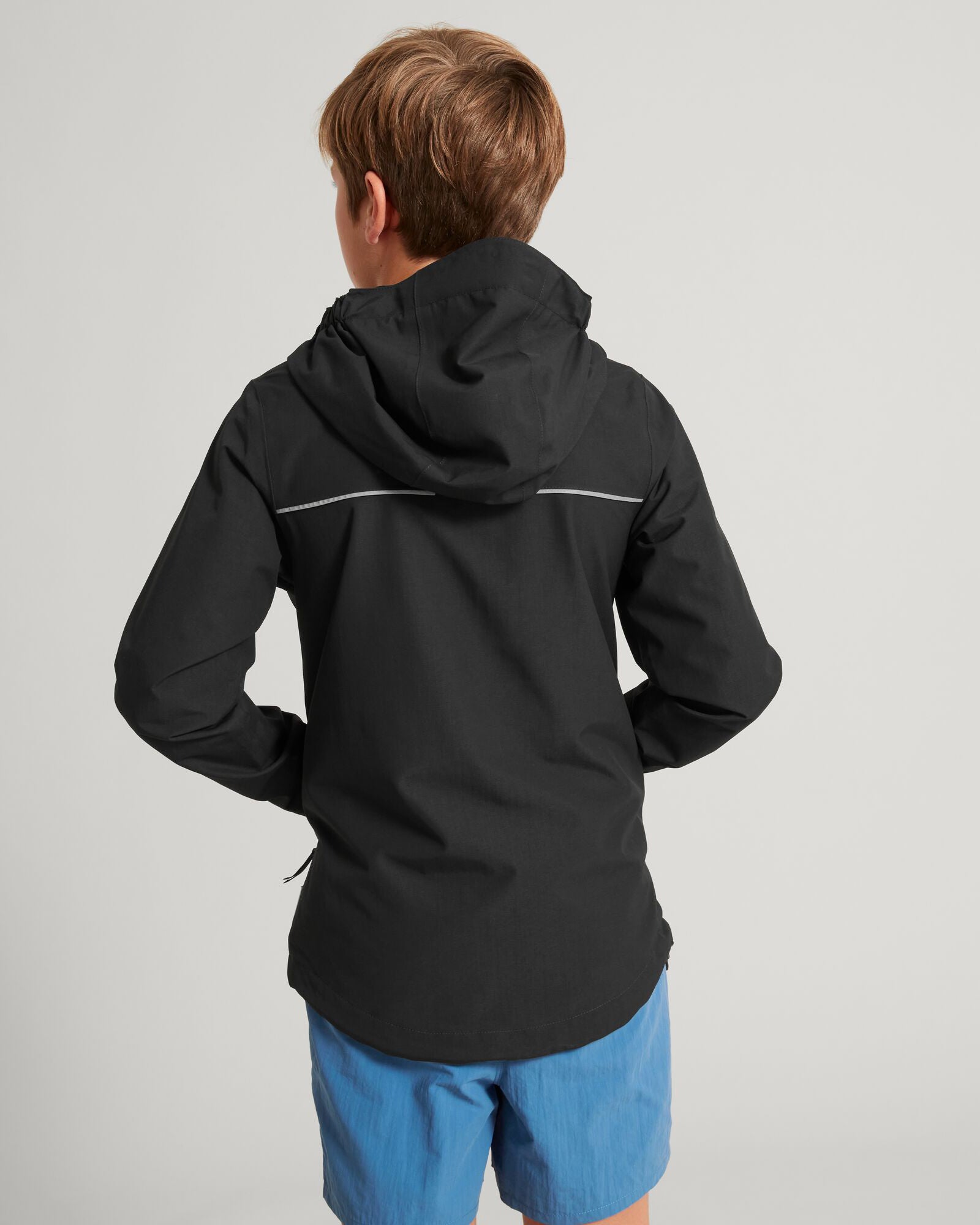 Andulo 2-Layer Waterproof Rain Jacket for Boys - Black | Lightweight & Windproof Outdoor Jacket for School, Hiking & Play
