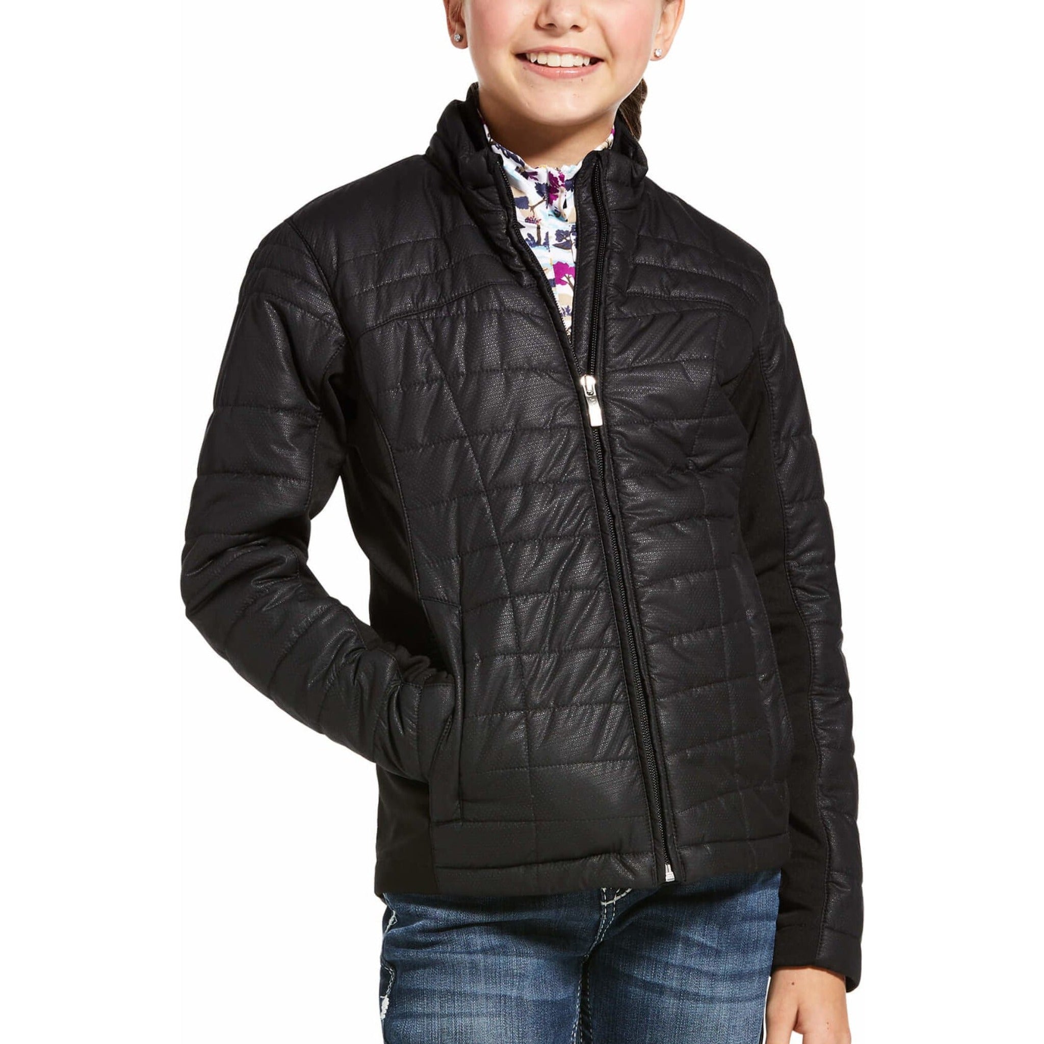 Ariat Kids Black Jacket - Durable & Stylish Riding Jacket for Boys & Girls - Perfect for Horseback Riding, Outdoor Activities & School Wear