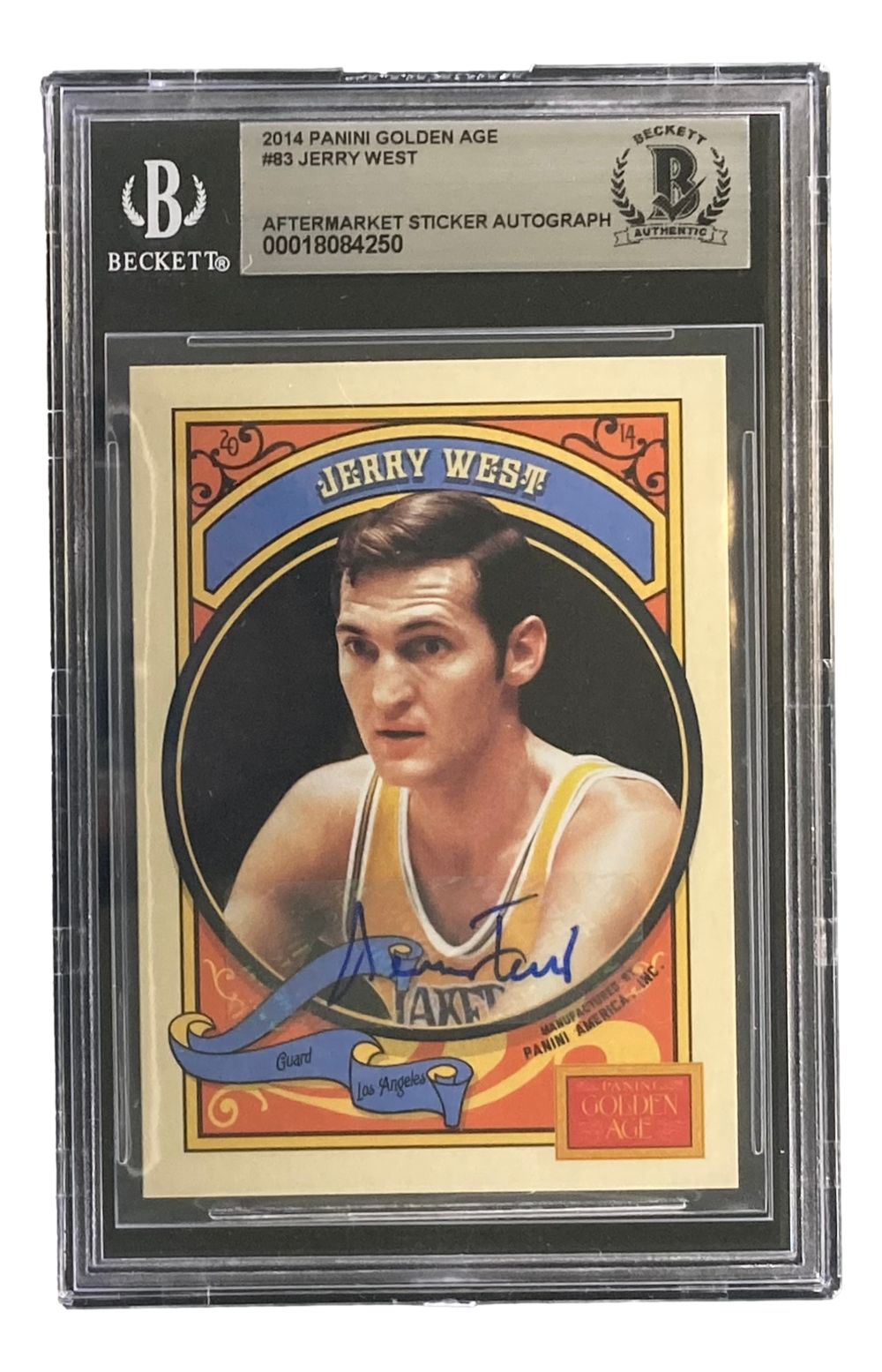 Jerry West Autographed 2014 Panini Golden Age #83 Los Angeles Lakers Basketball Trading Card - Perfect for NBA Memorabilia Collectors & Sports Fans Display